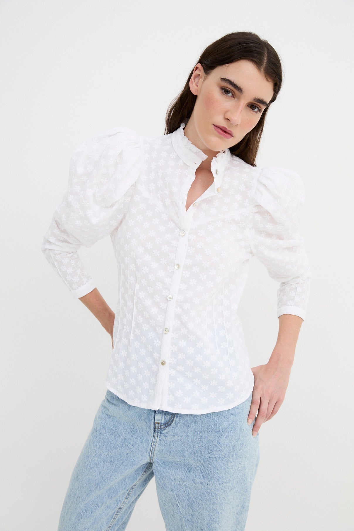 BLUSA KATE FLOR BLANCO