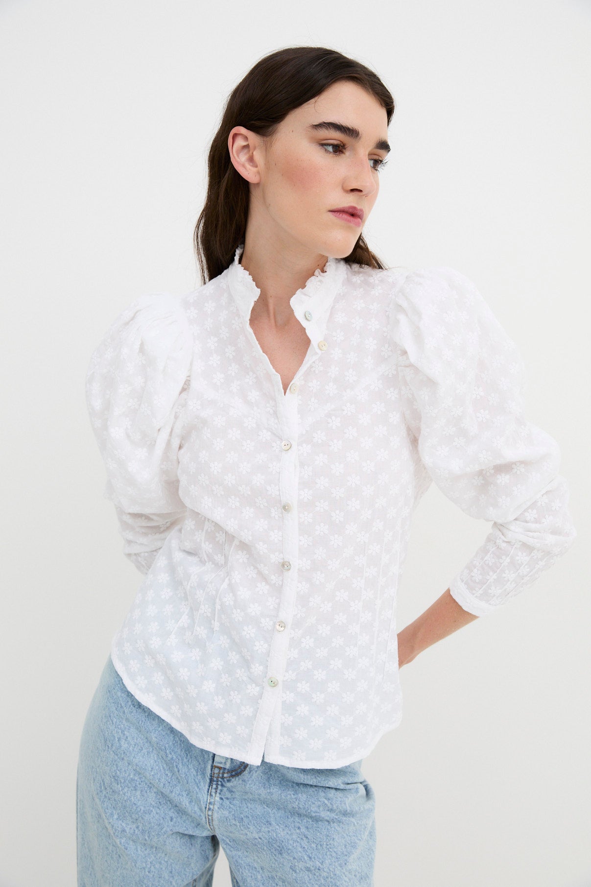 BLUSA KATE FLOR BLANCO