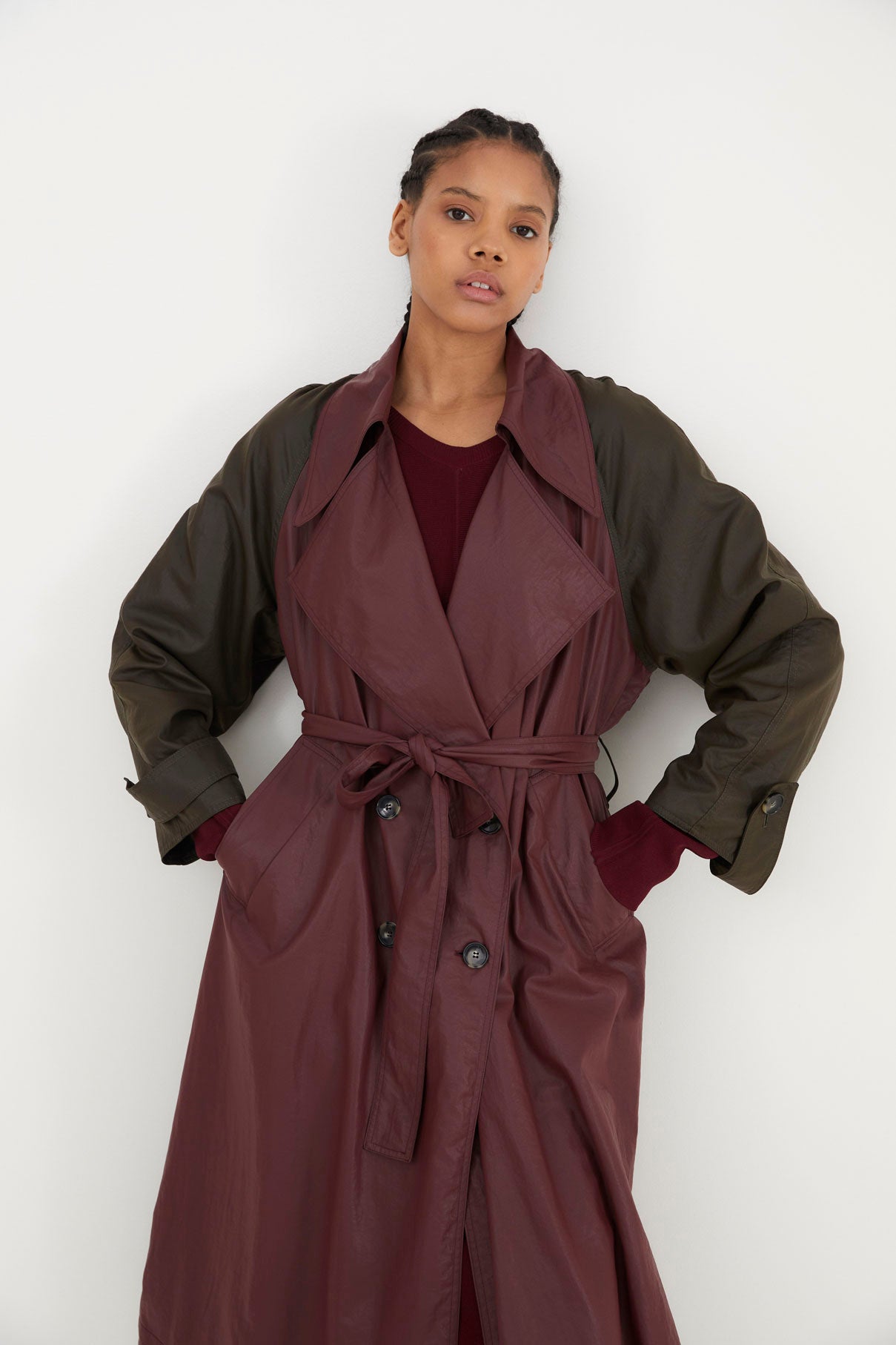 GABARDINA MORGANA MIX LLUVIA BURGUNDY