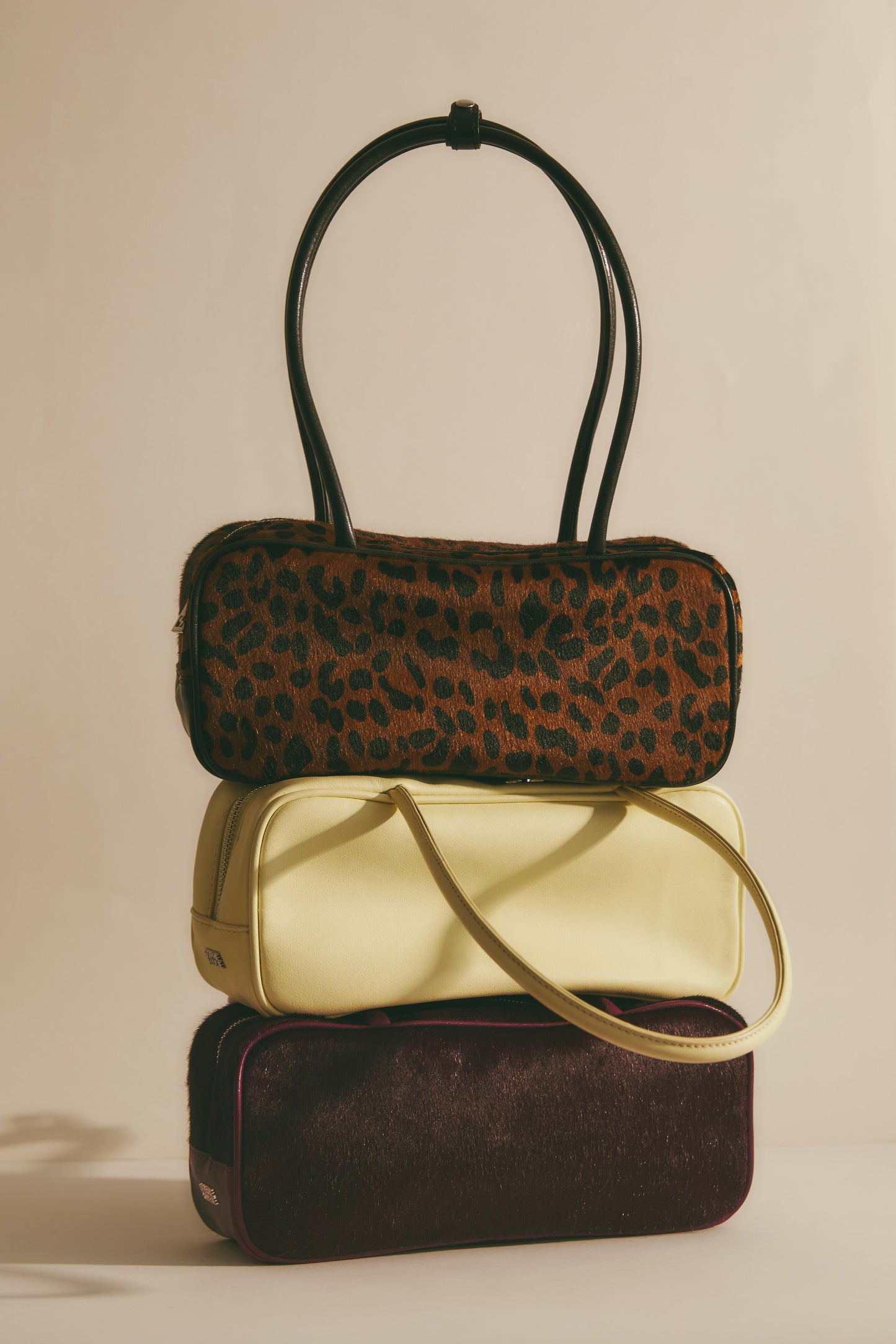 BOLSO BAGUETTE PIEL VAINILLA