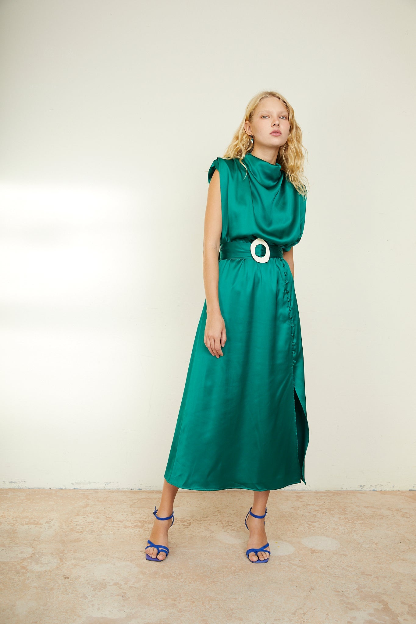 VESTIDO VAL SATEN VERDE