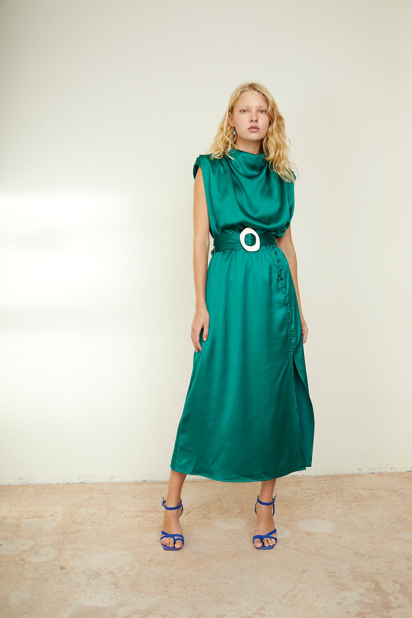 VESTIDO VAL SATEN VERDE