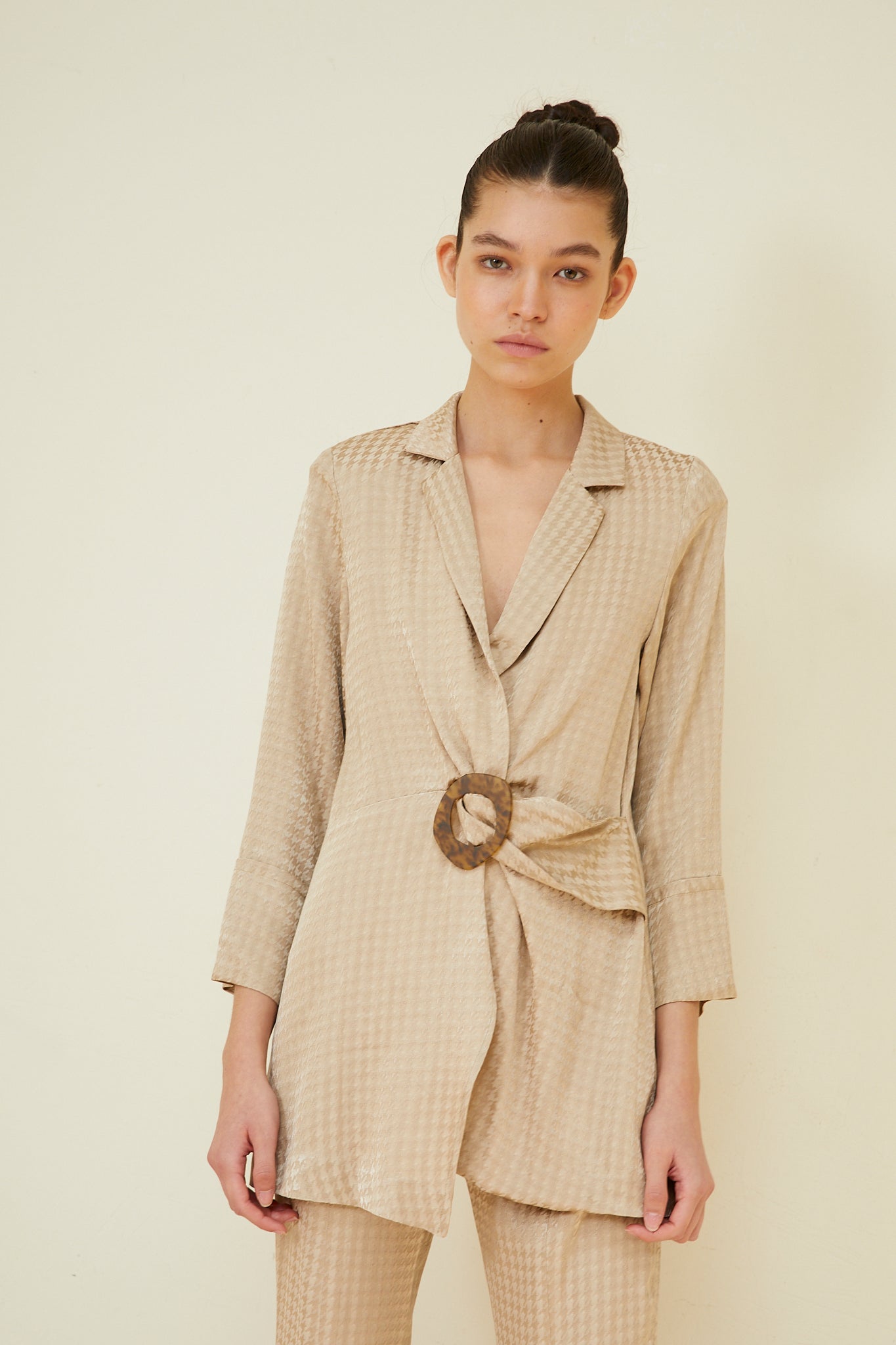 BANON SAND HOUNDSTOOTH JACKET