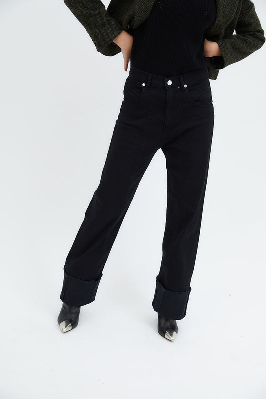 90'S BLACK TWILL JEANS
