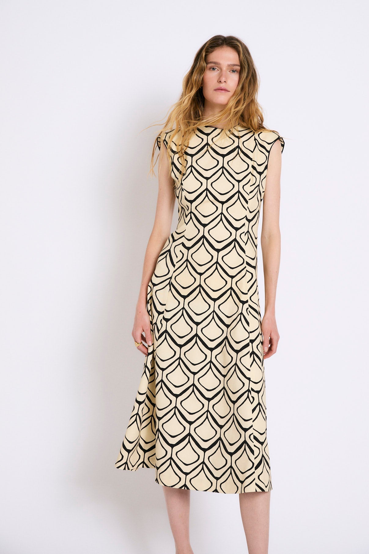 VESTIDO COLUMN COLMENA NEGRO