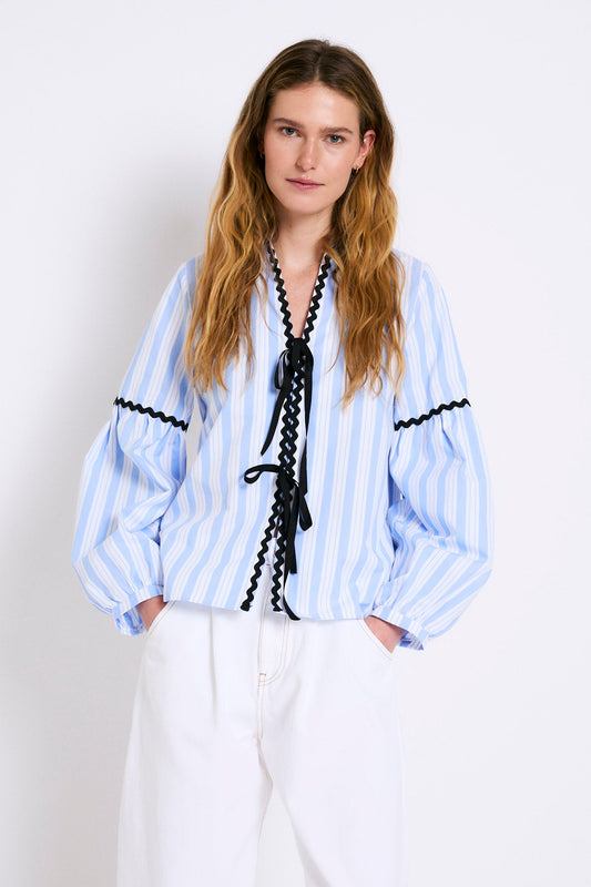 BLOUSE CRISTINA MIXED STRIPE BLUE