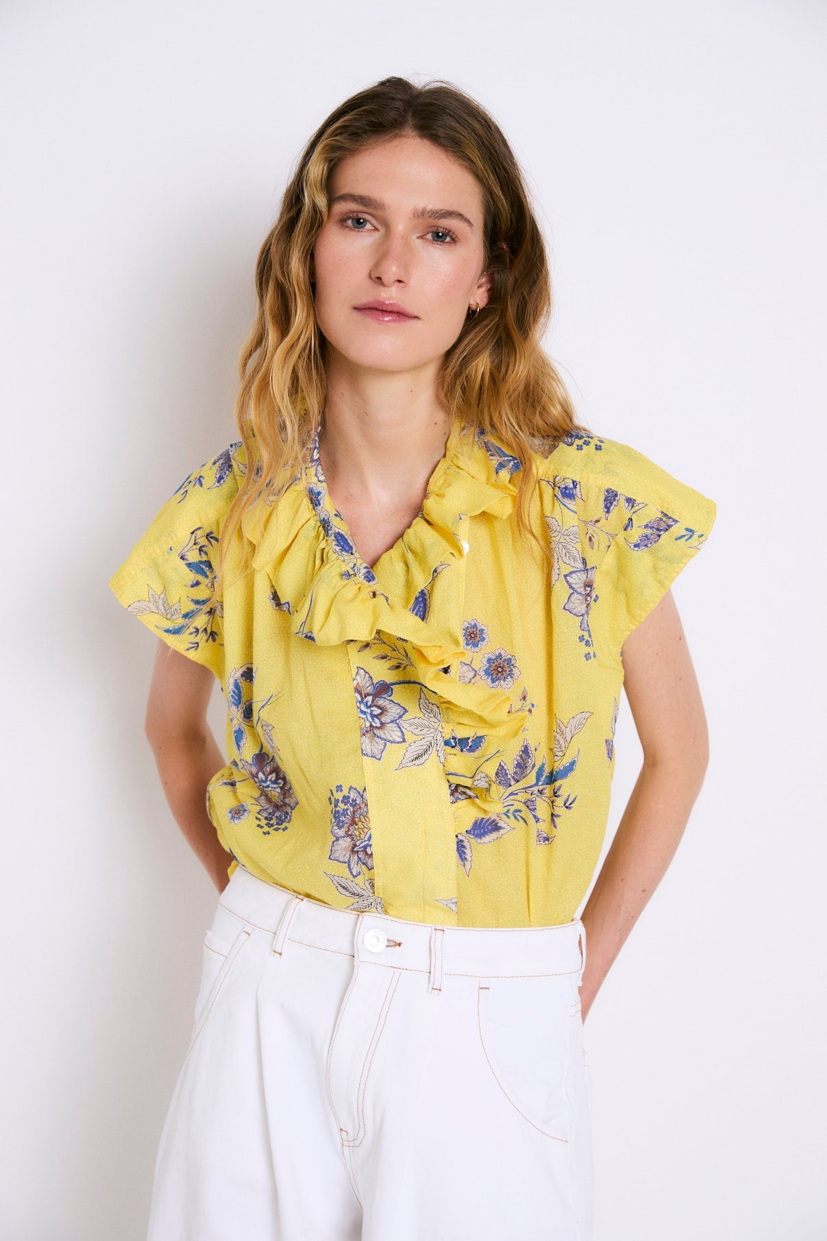 ISA BLOUSE YELLOW DOTS