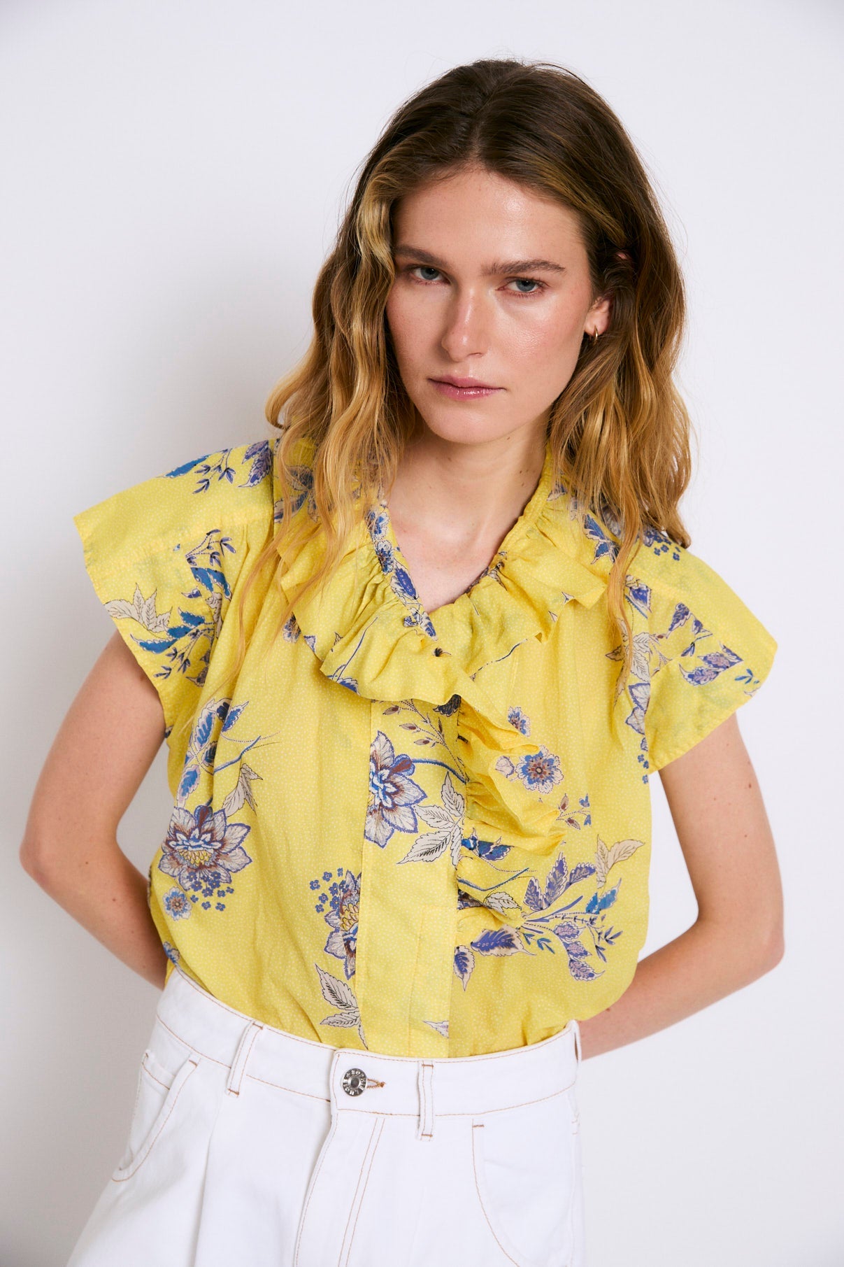 ISA BLOUSE YELLOW DOTS
