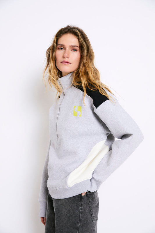 SUDADERA SPORTY FELPA GRIS