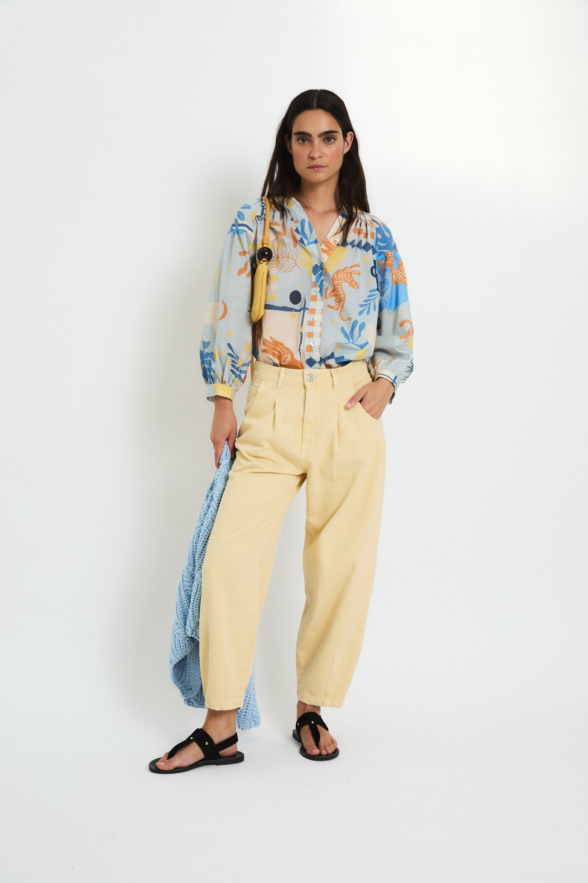 YELLOW BOYFRIEND TWILL JEANS