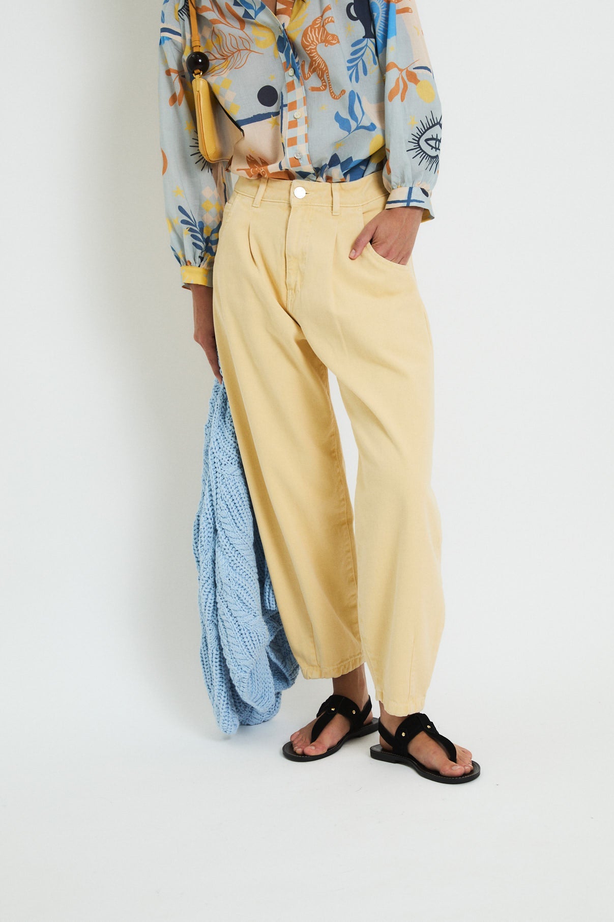 YELLOW BOYFRIEND TWILL JEANS