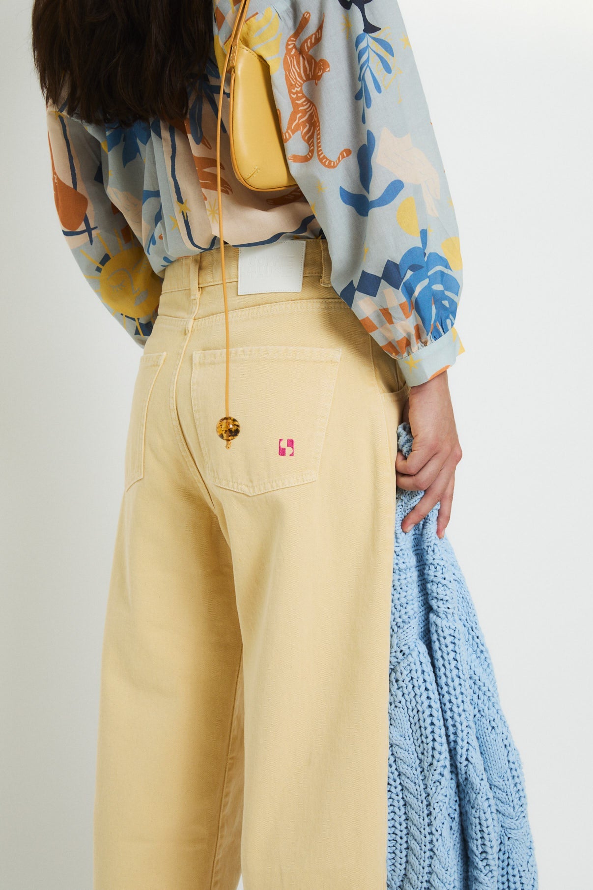 YELLOW BOYFRIEND TWILL JEANS