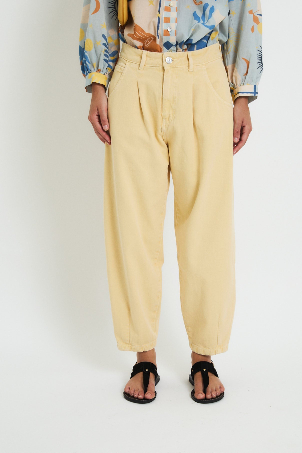 YELLOW BOYFRIEND TWILL JEANS
