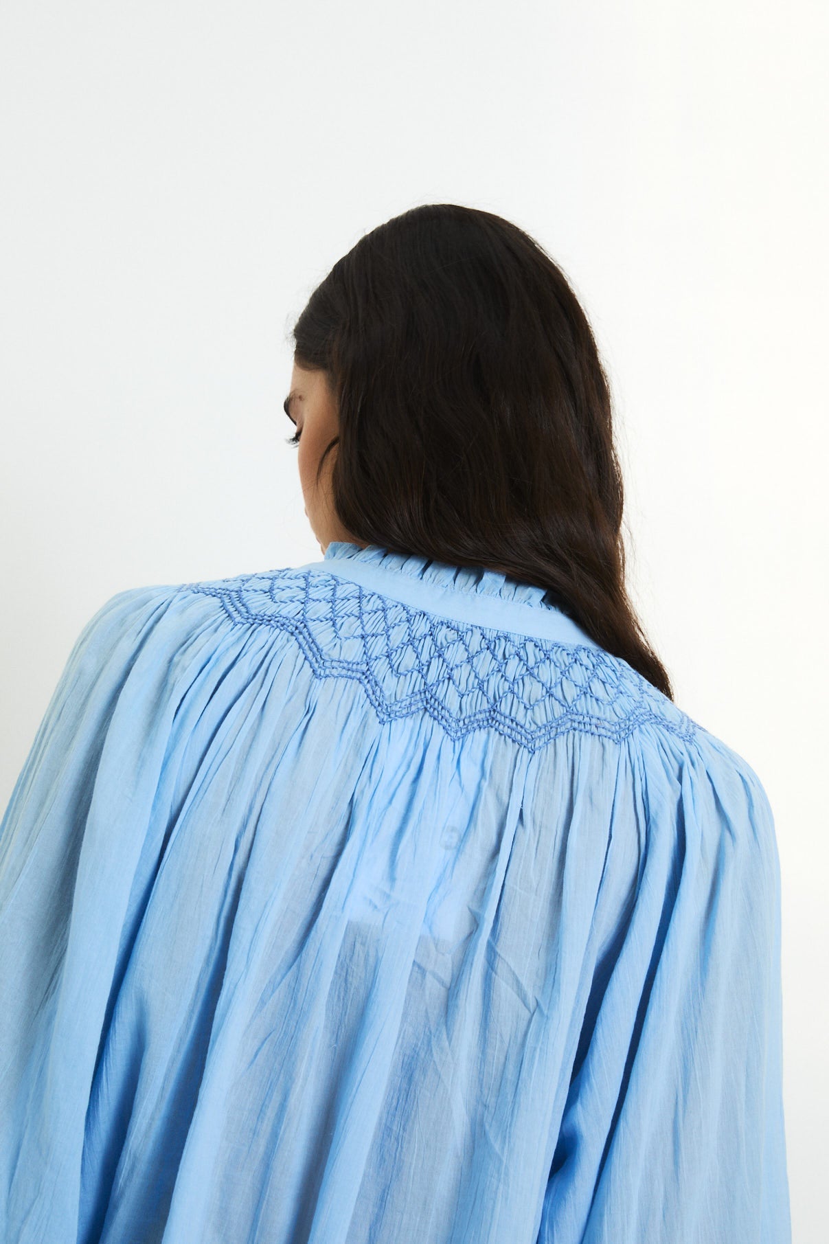 TULIP VOILE BLUE BLOUSE