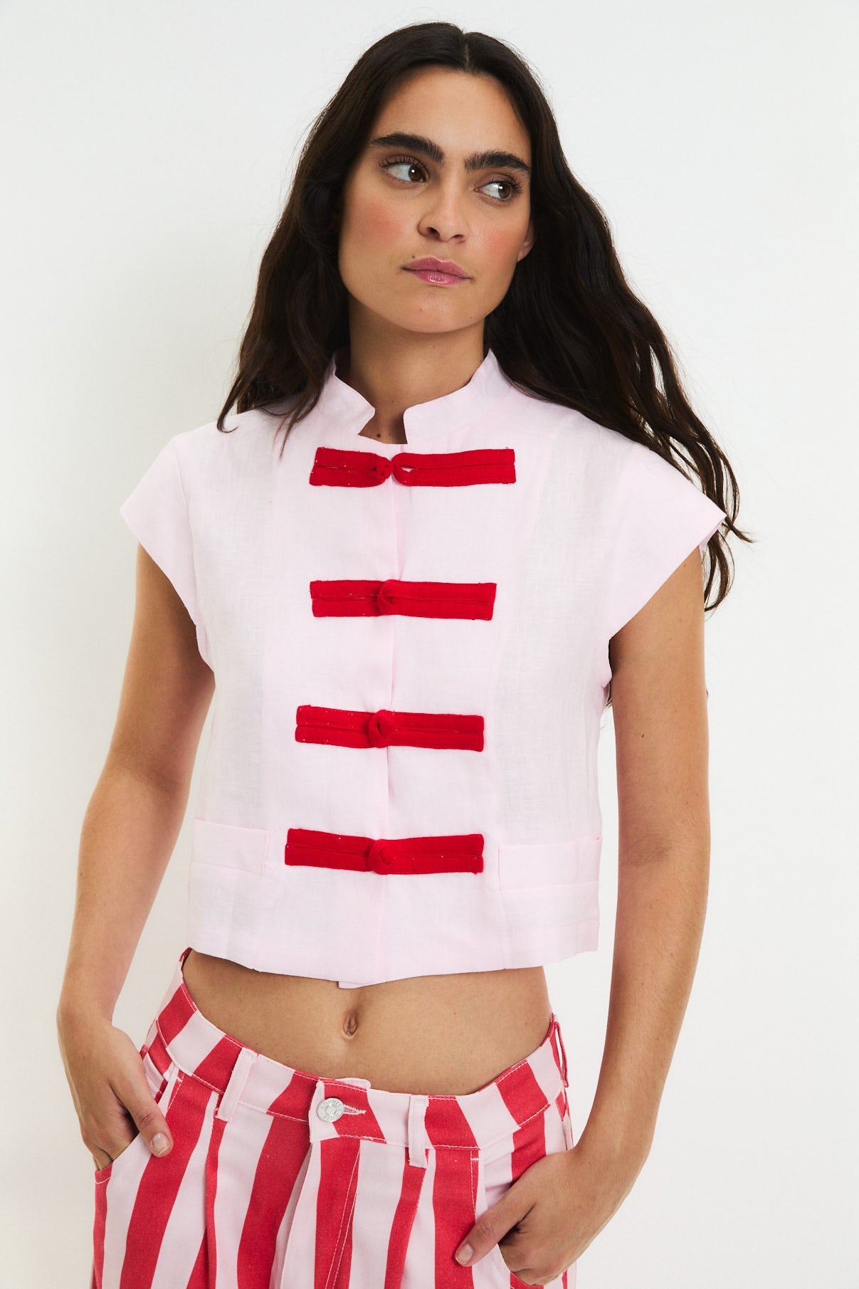 TOP GINZA LINO ROSA