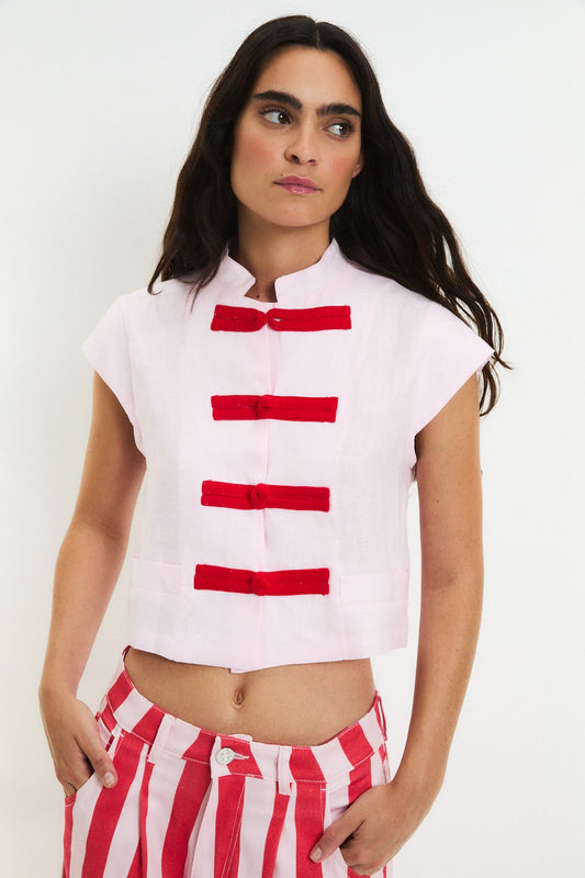 TOP GINZA LINO ROSA