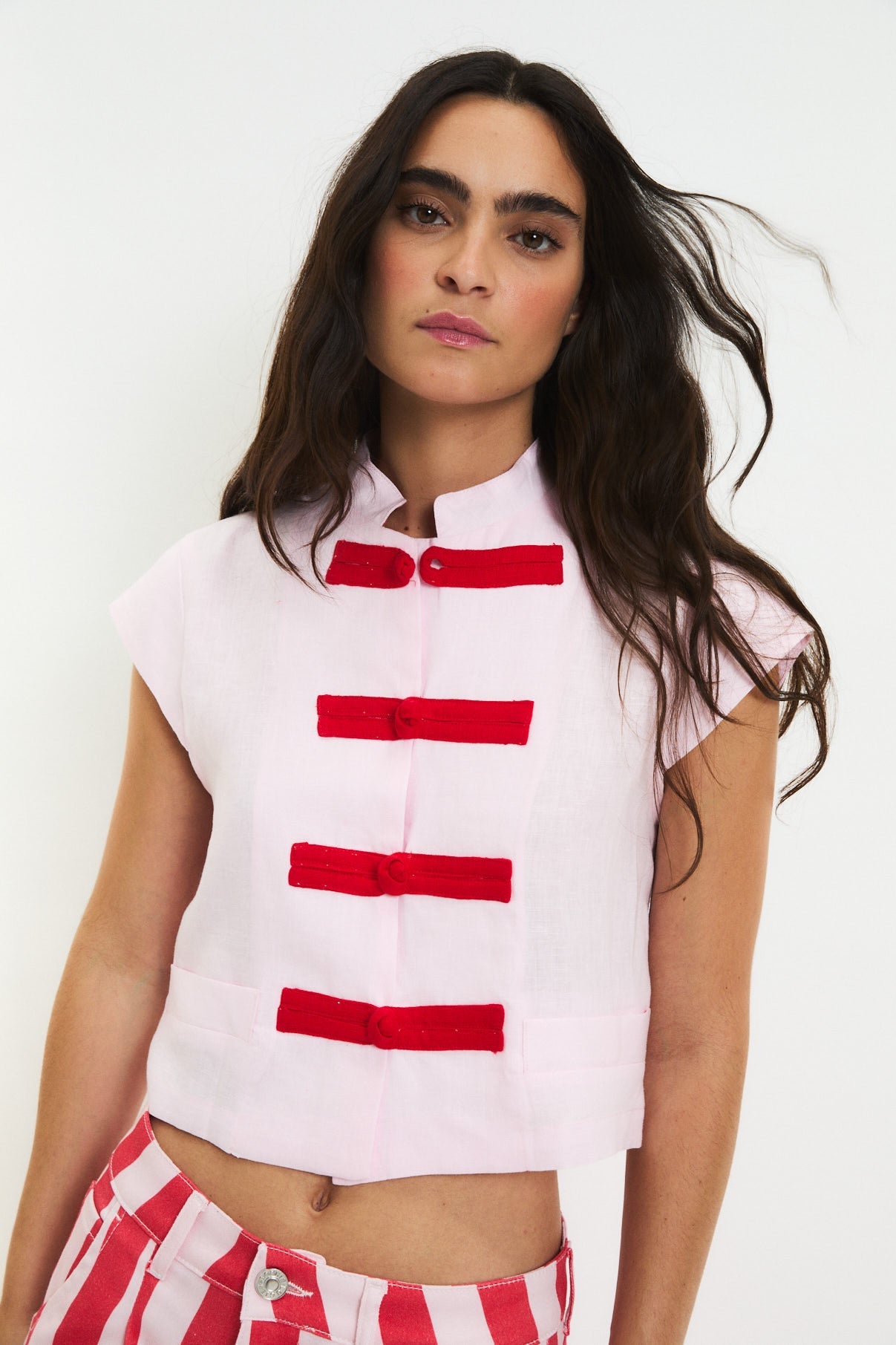 TOP GINZA LINO ROSA