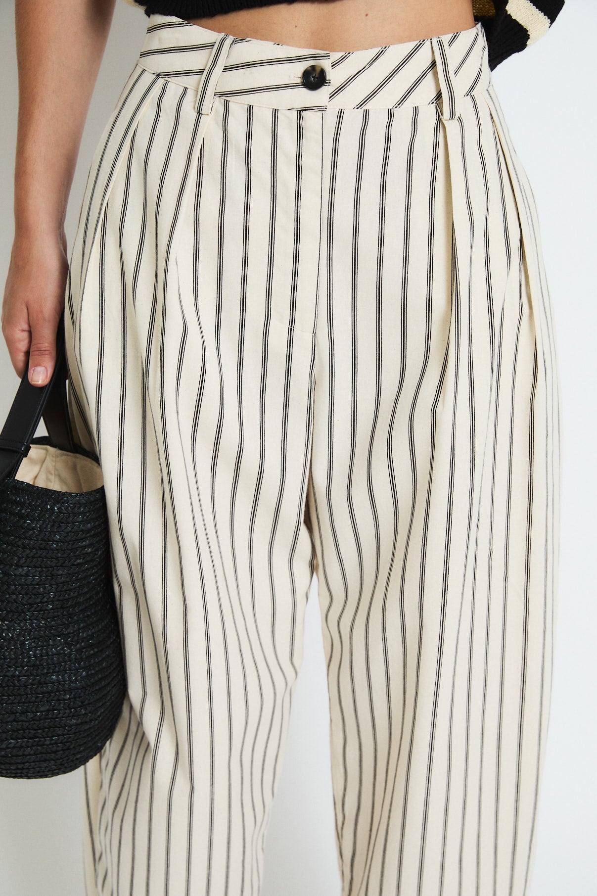 BLACK STRIPED SEA TROUSERS