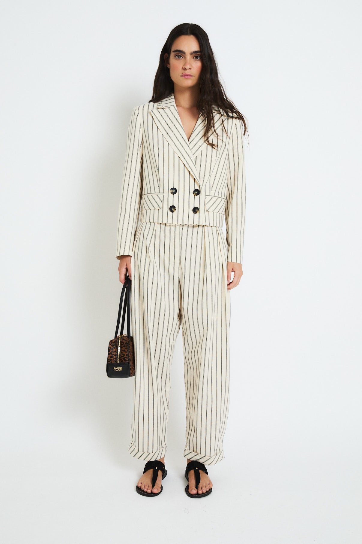 BLACK STRIPED SEA TROUSERS
