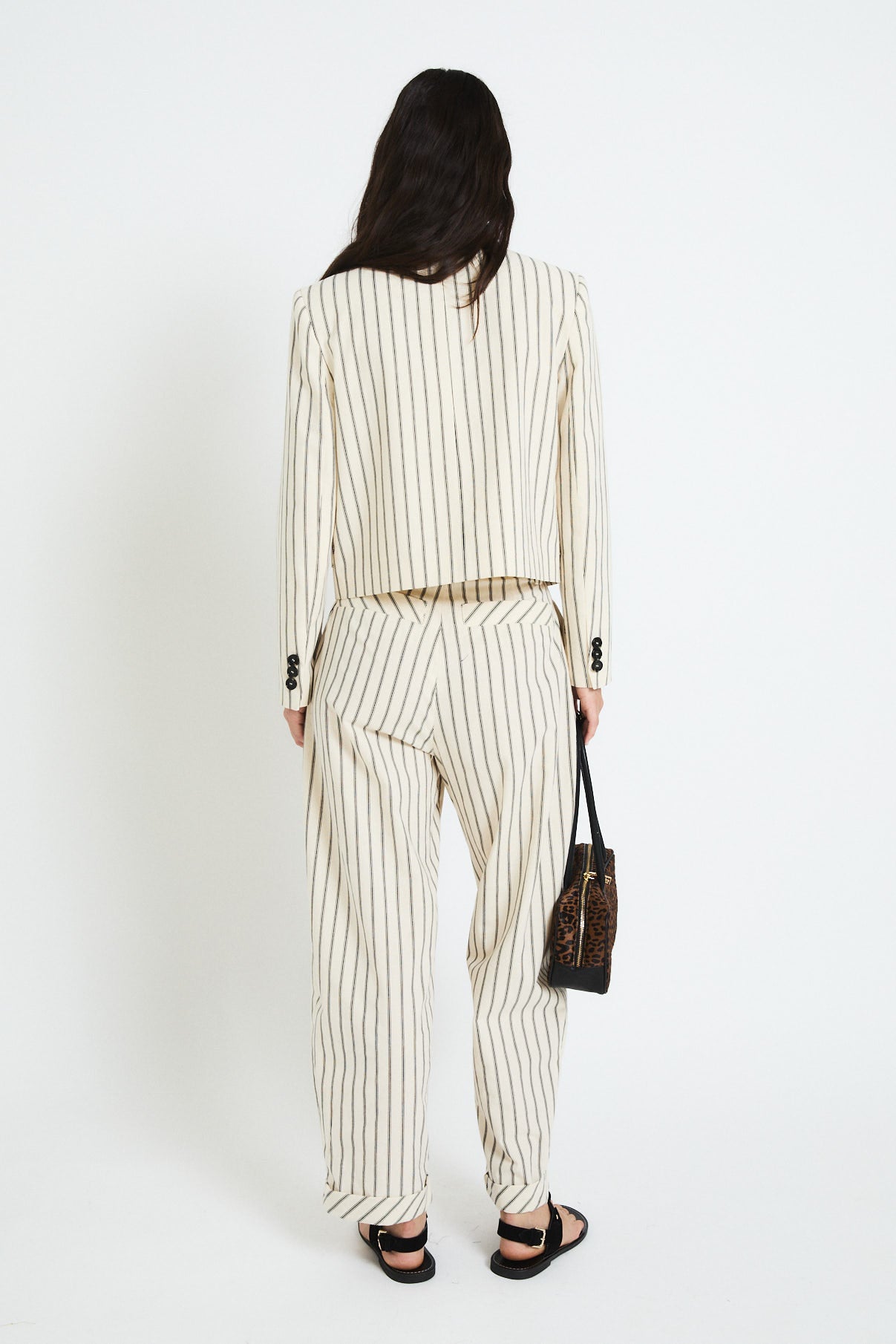 BLACK STRIPED SPENCER JACKET