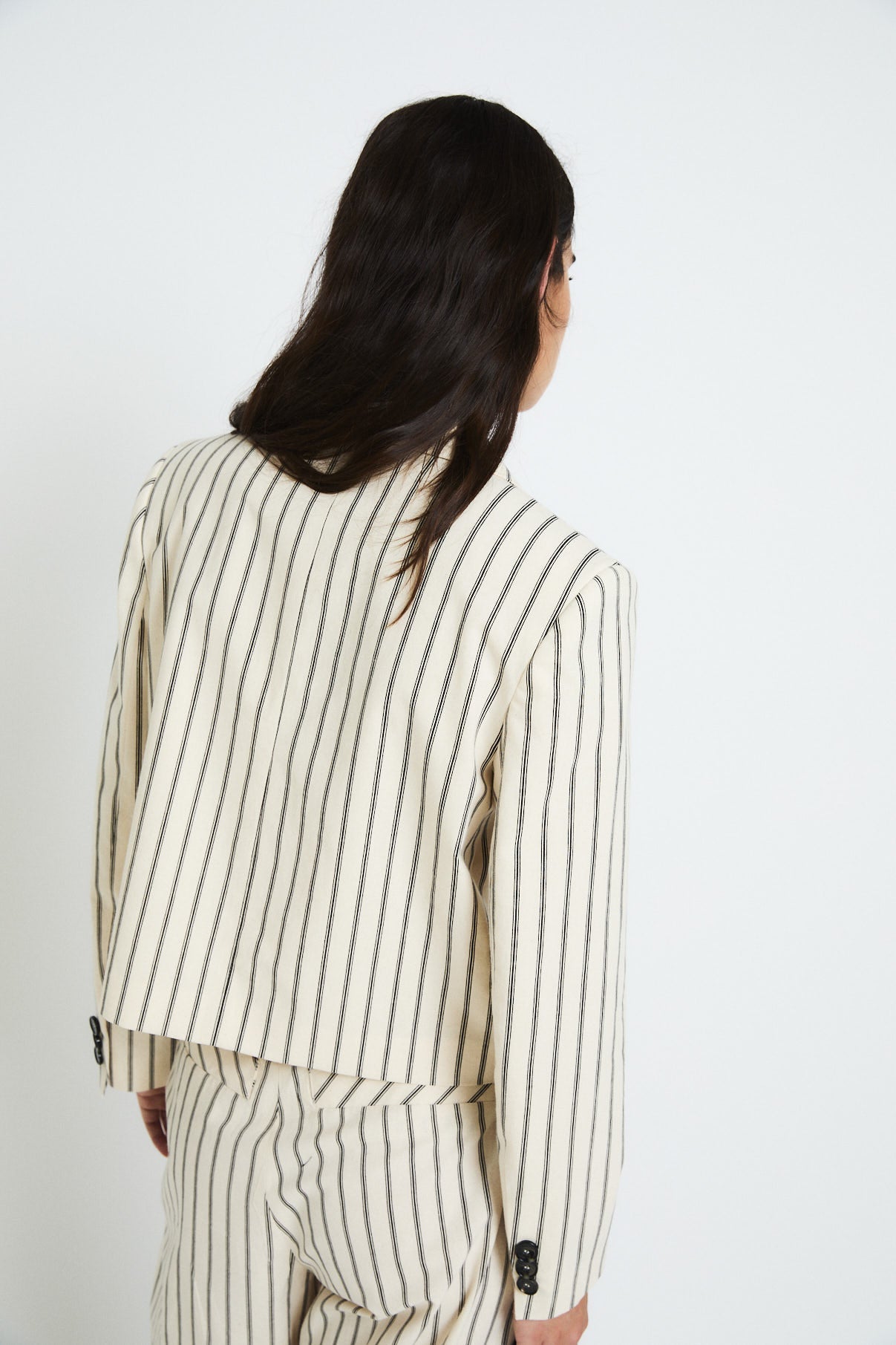 BLACK STRIPED SPENCER JACKET