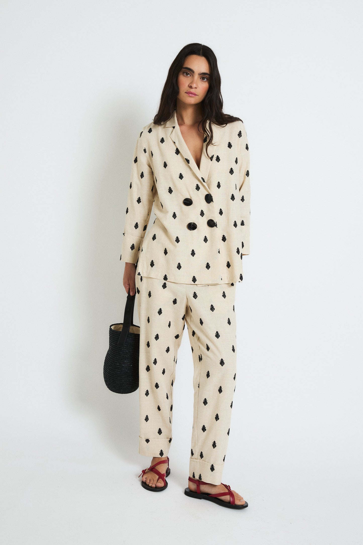 CHAQUETA ICON BORDADO BEIGE