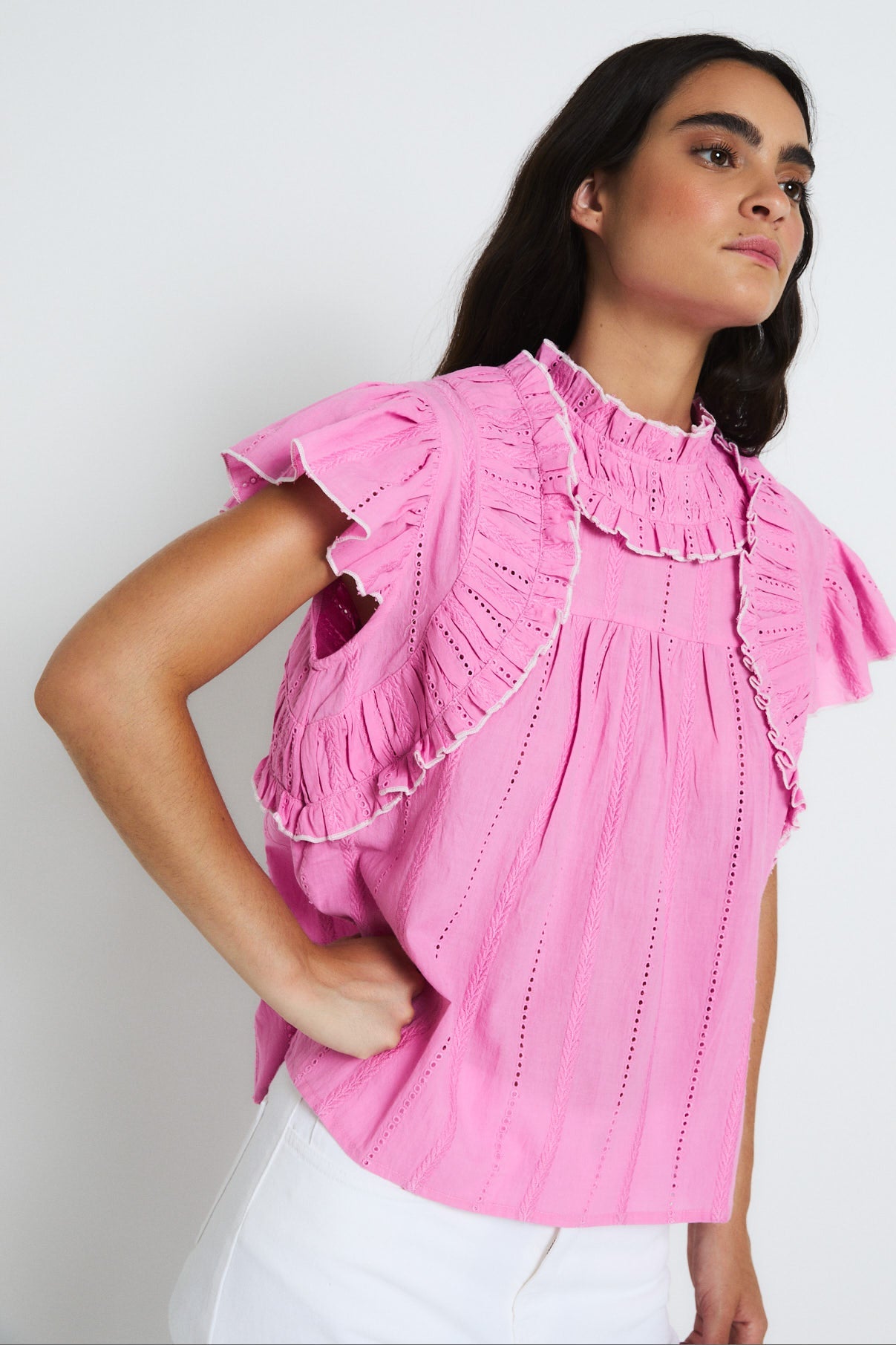 BLUSA CAMELIA EMBROIDERY ROSA