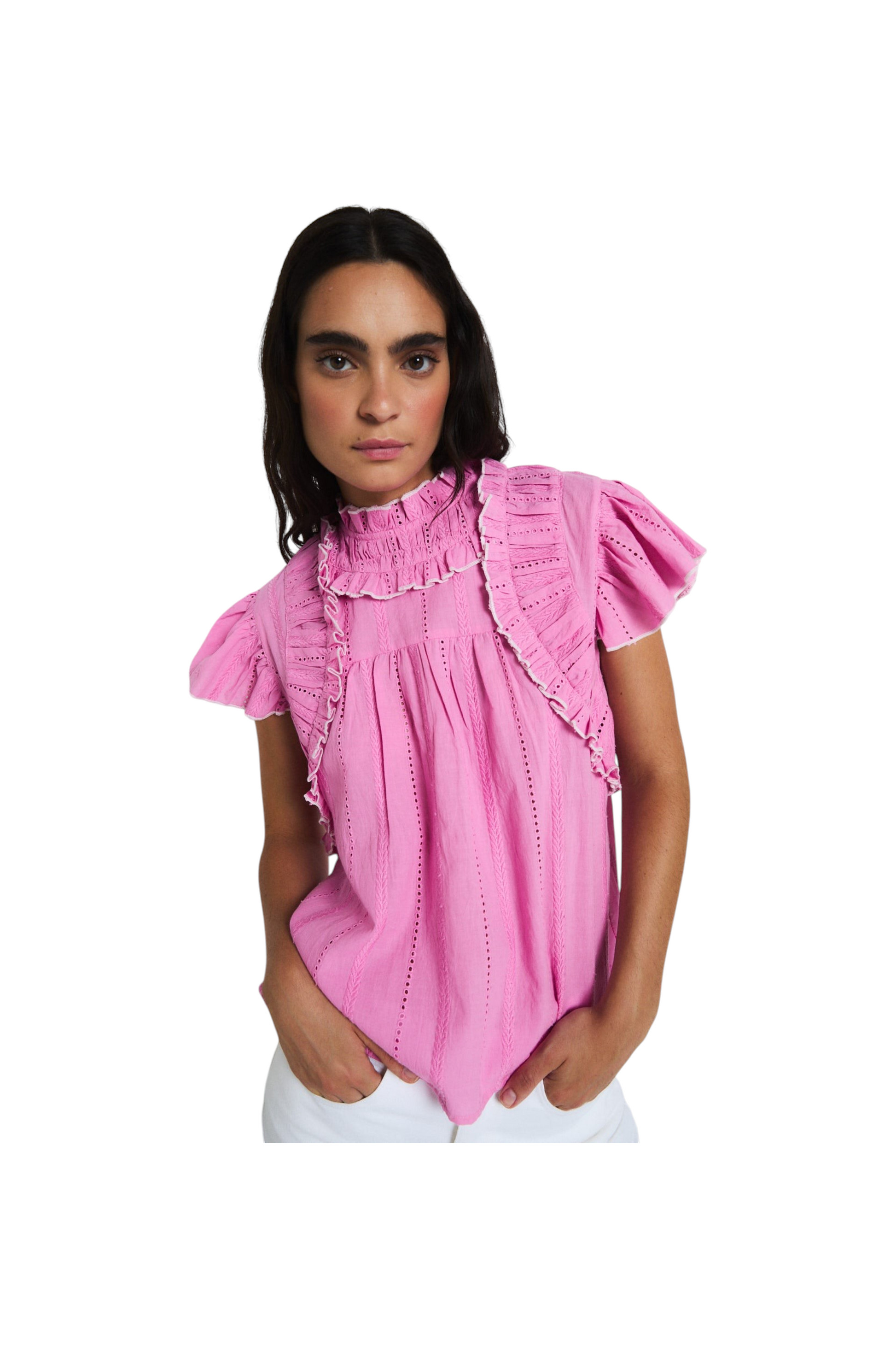 BLUSA CAMELIA EMBROIDERY ROSA