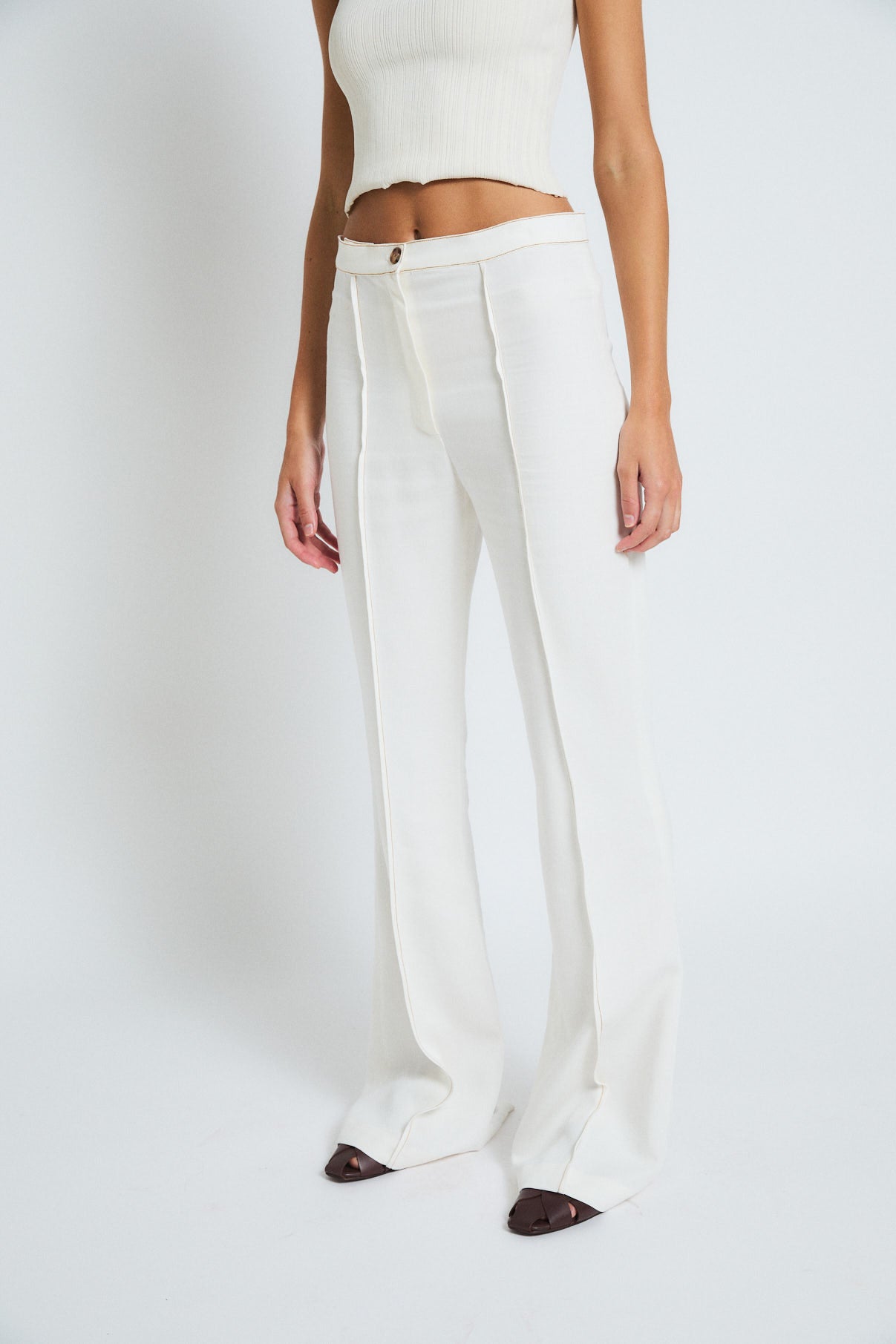 RAW TENCEL TAB TROUSERS