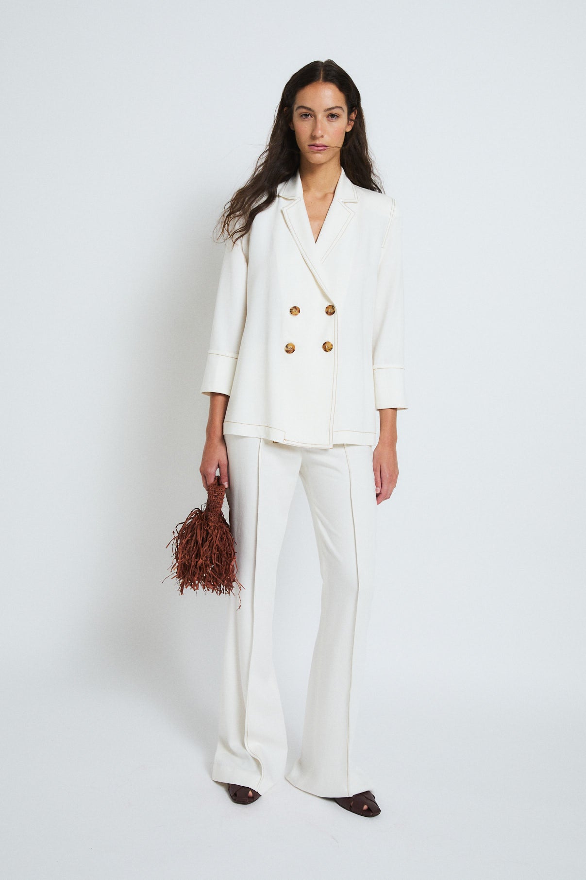 RAW TENCEL TAB TROUSERS