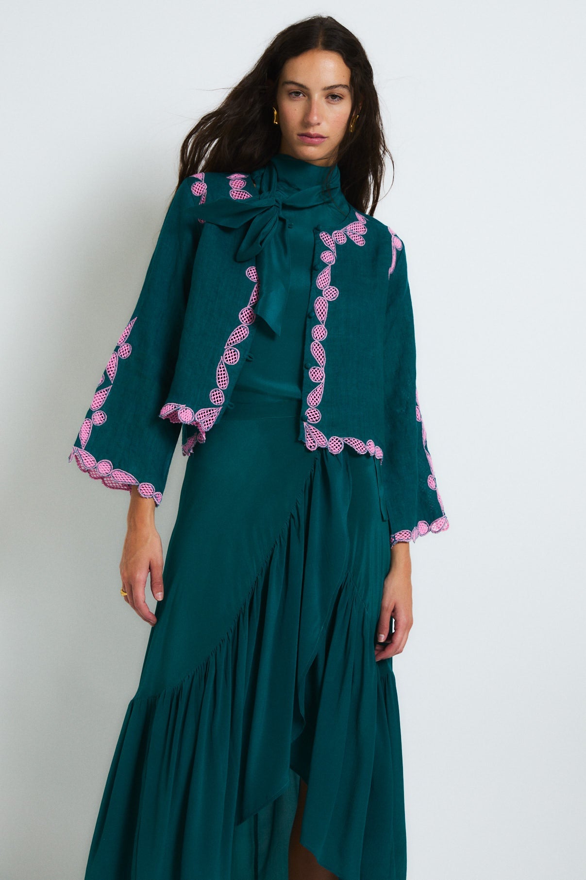 JACINTO EMBROIDERY COBALT JACKET