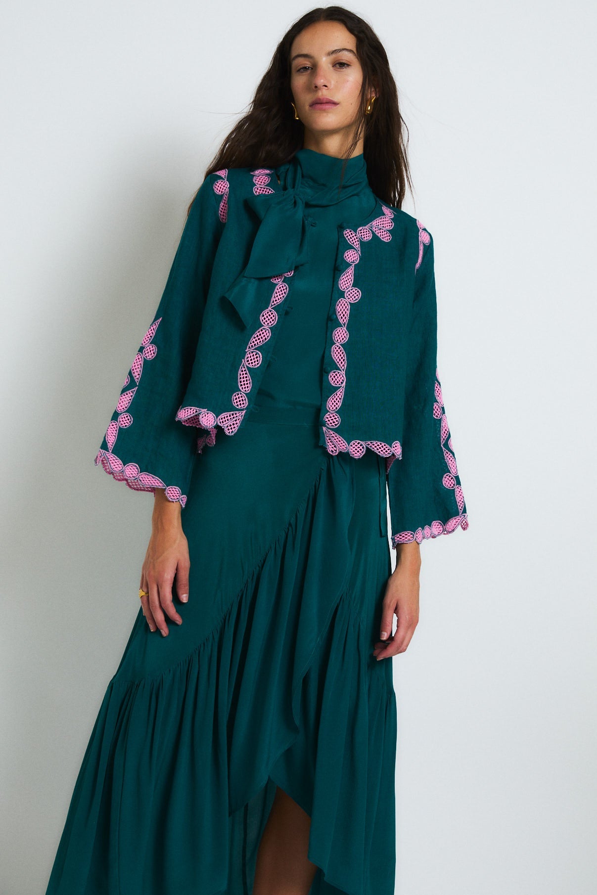 JACINTO EMBROIDERY COBALT JACKET