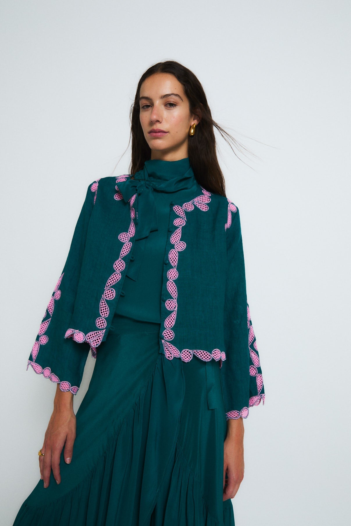 JACINTO EMBROIDERY COBALT JACKET
