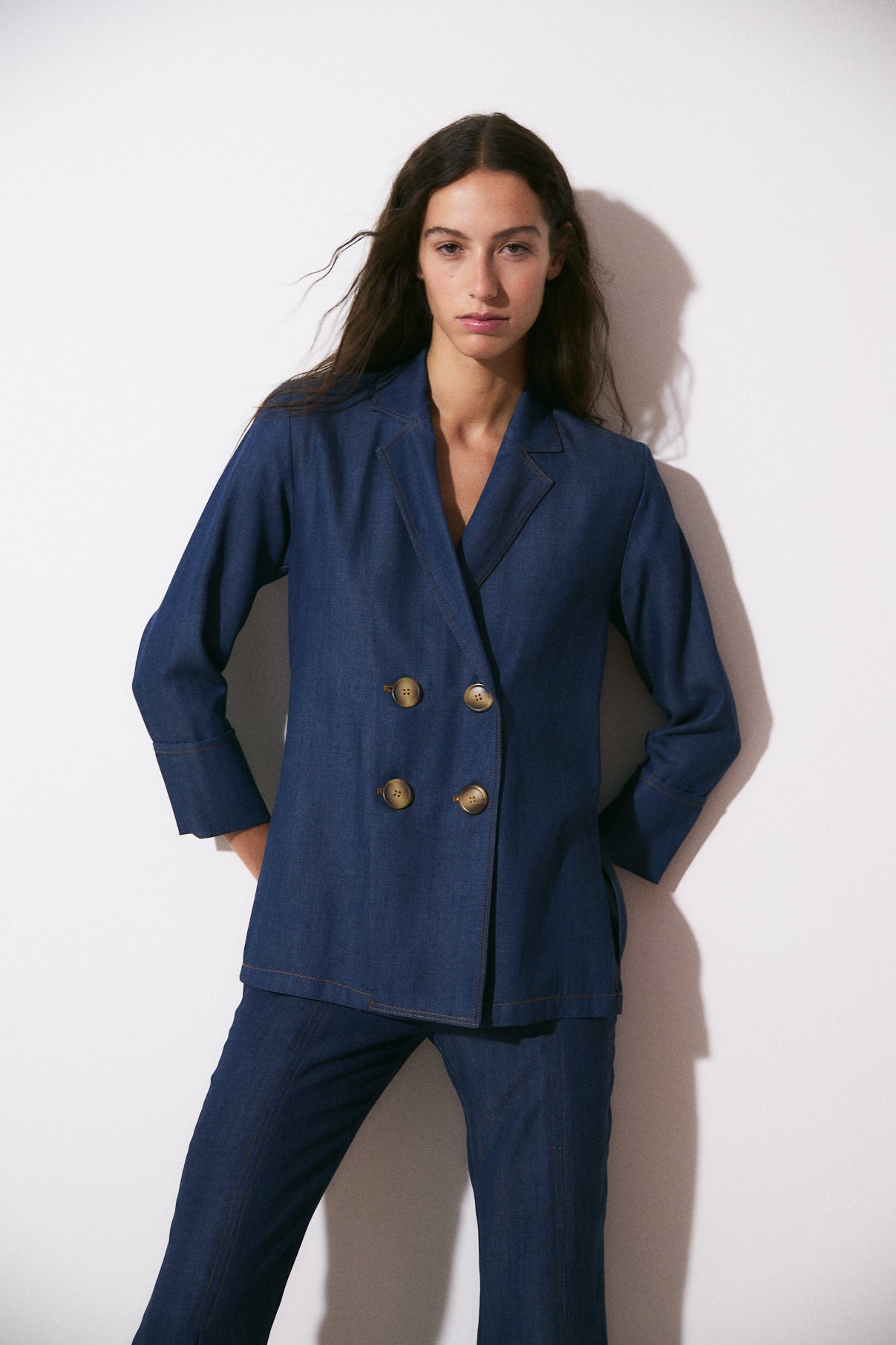 CHAQUETA ICON TENCEL AZUL