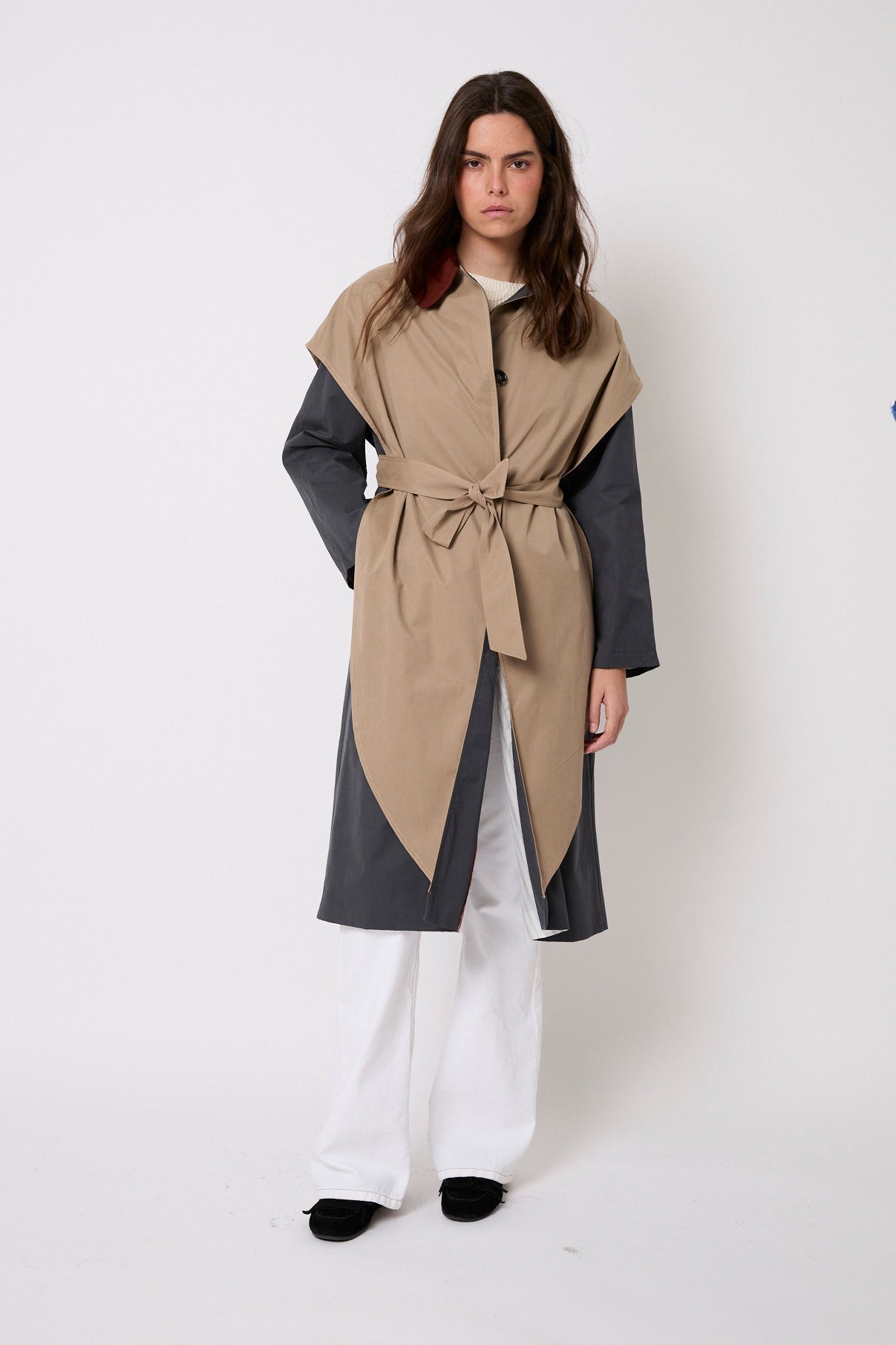 GABARDINA CAPA MIX TRINCHERAS TOPO