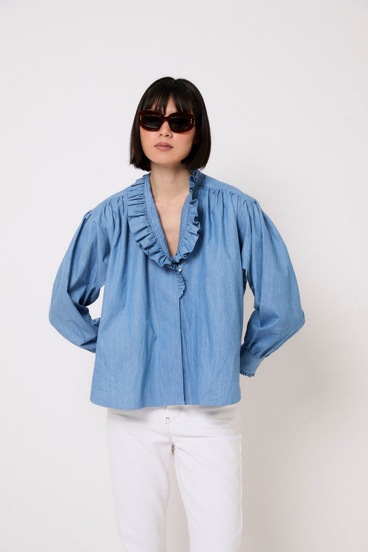 BLUSA MARIBEL DENIM AZUL