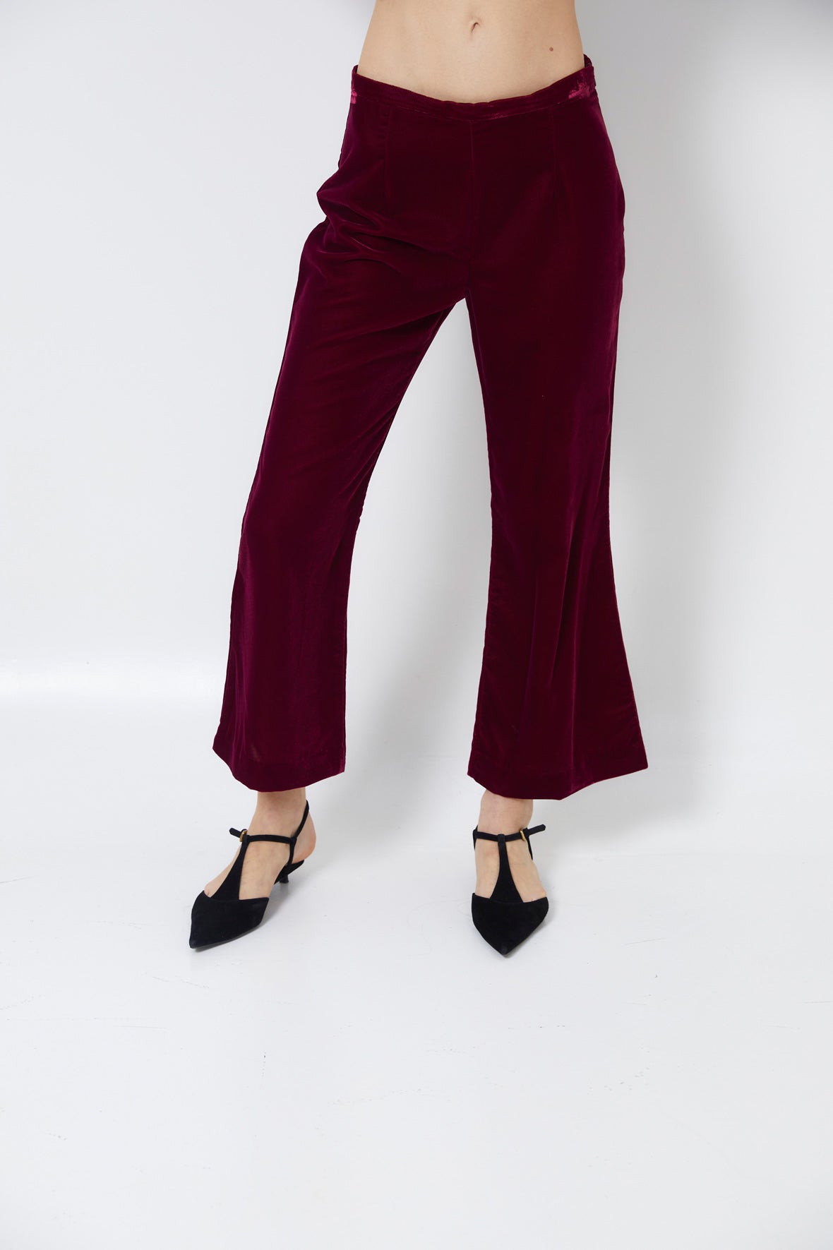 PANTALÓN CROP VELVET CIRUELA