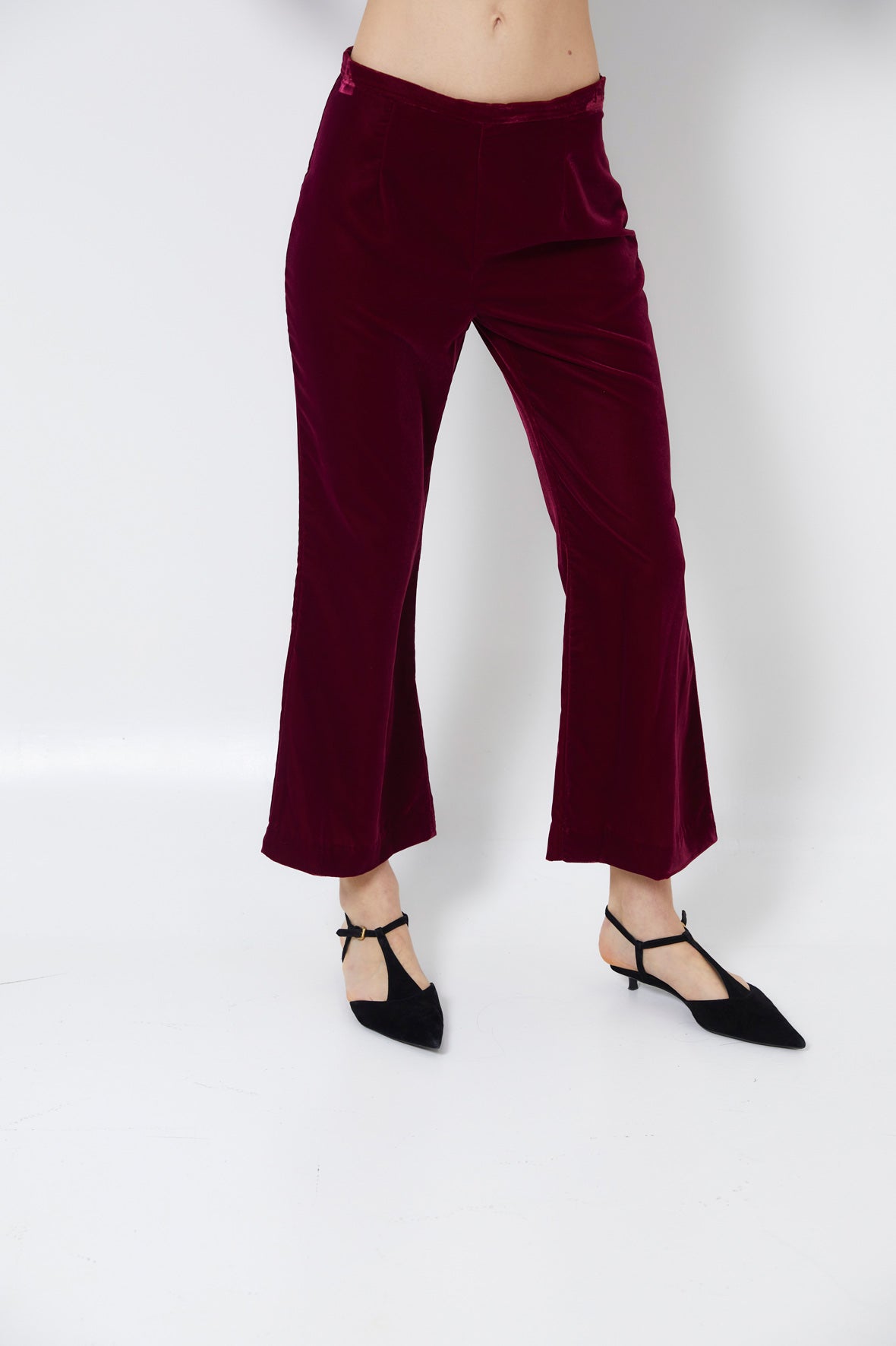 PANTALÓN CROP VELVET CIRUELA