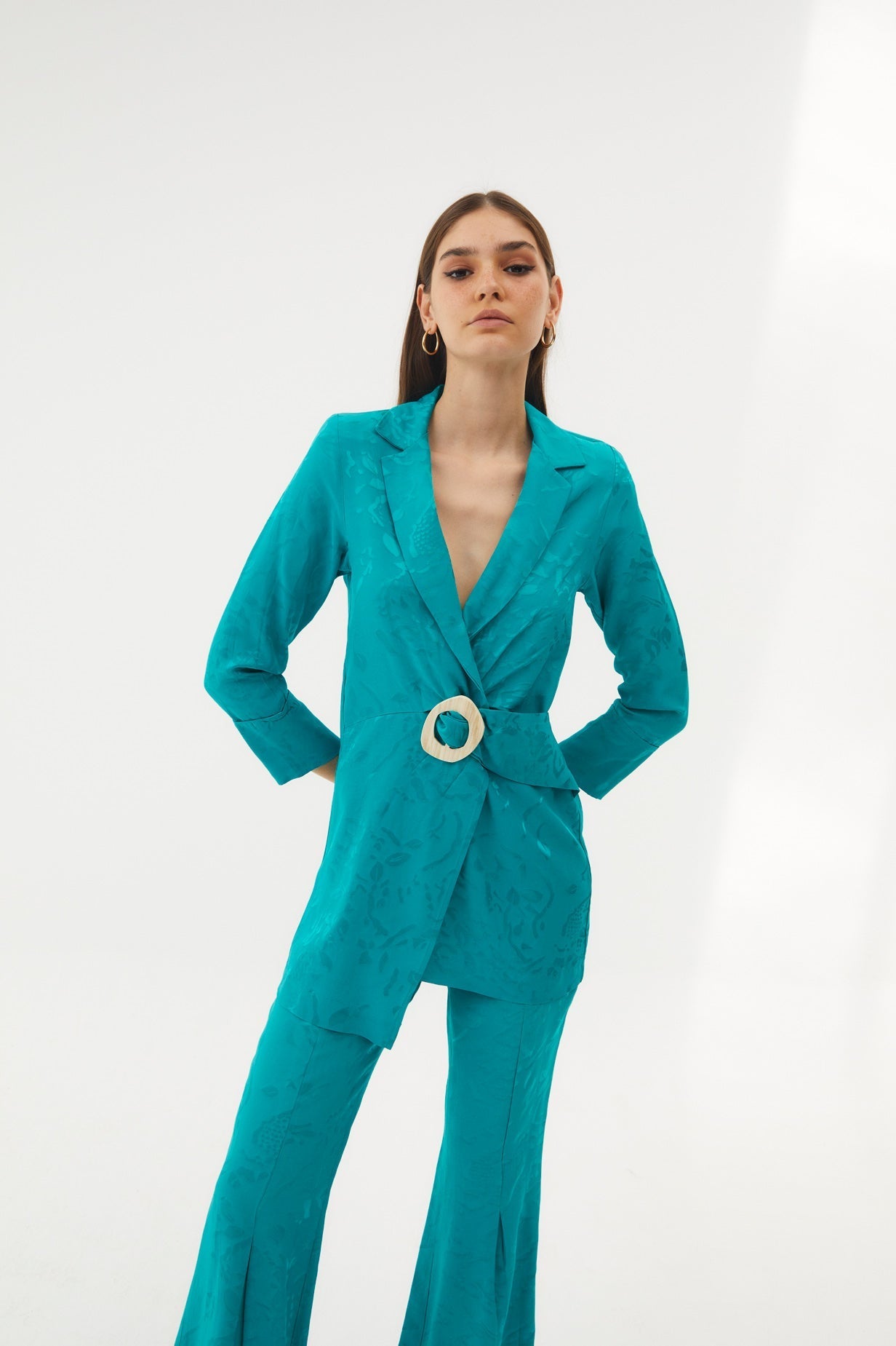 CHAQUETA BANON RAMAS TURQUESA