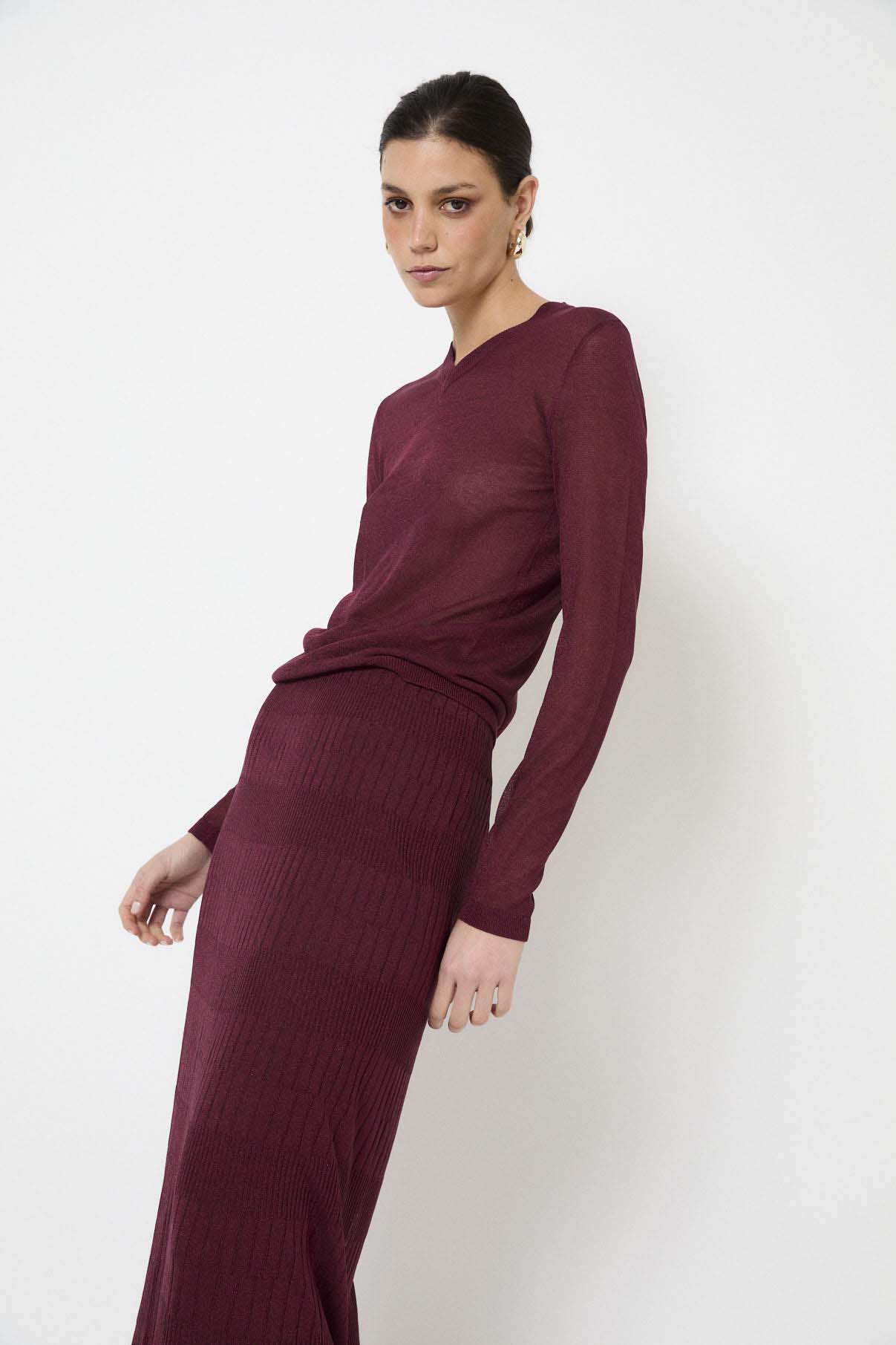 TOP LUREX PUNTO BURGUNDY