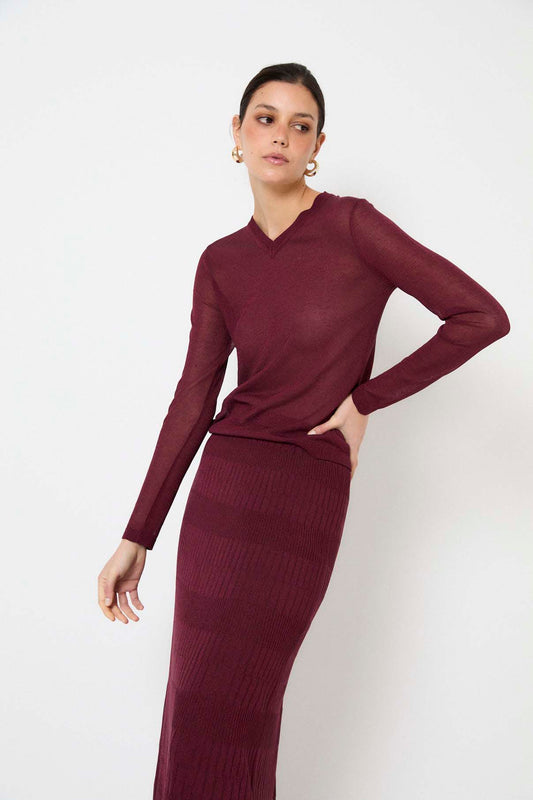 TOP LUREX PUNTO BURGUNDY