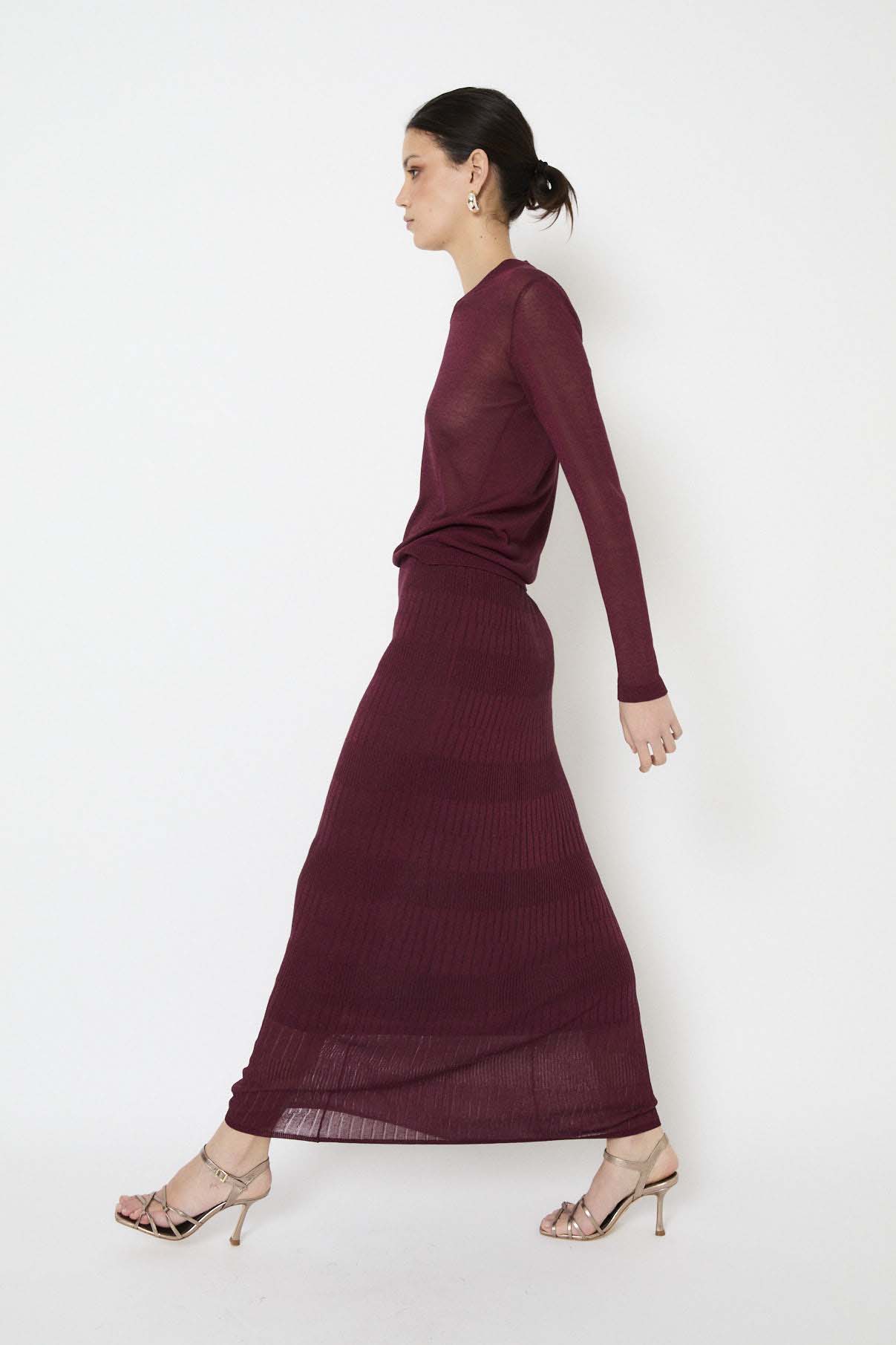 TOTAL LOOK LUREX KNIT BURGUNDY