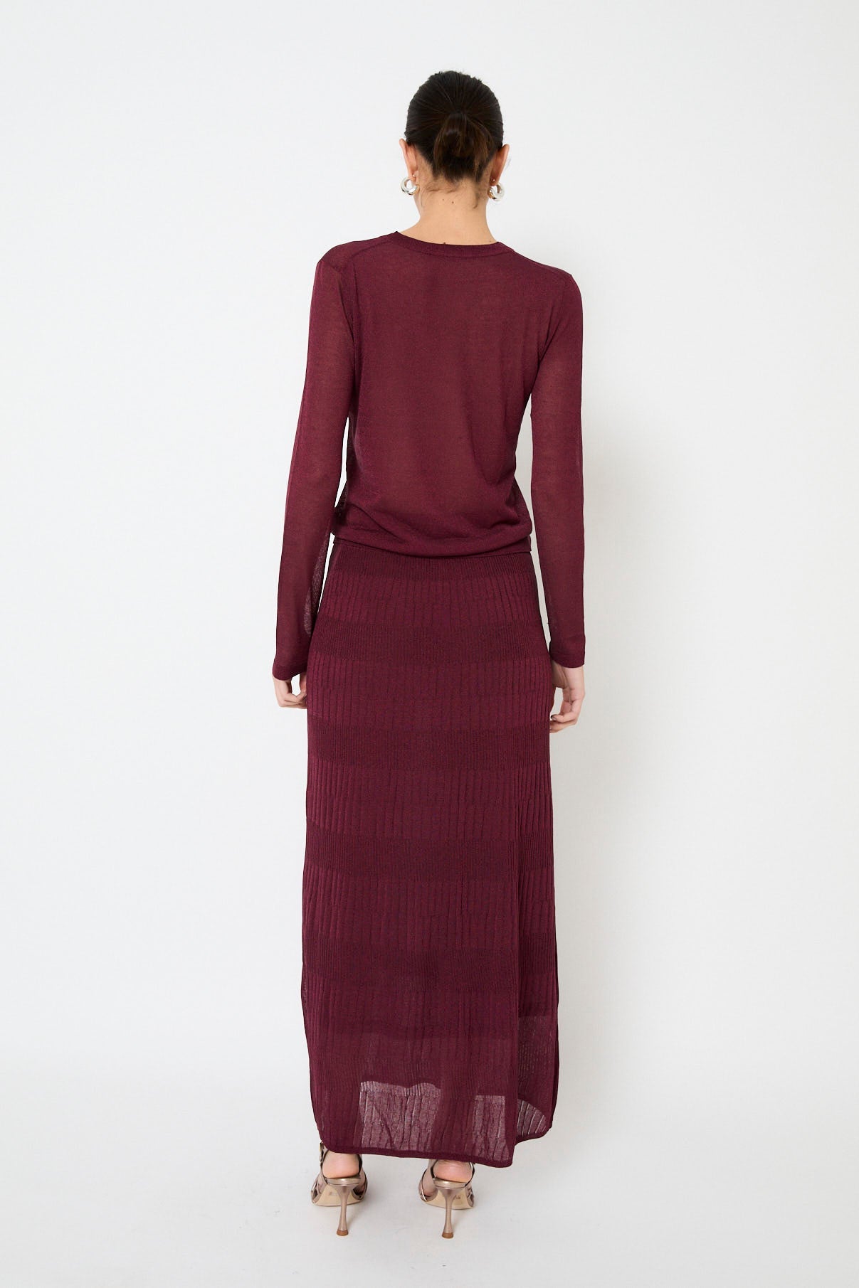 FALDA LUREX PUNTO BURGUNDY