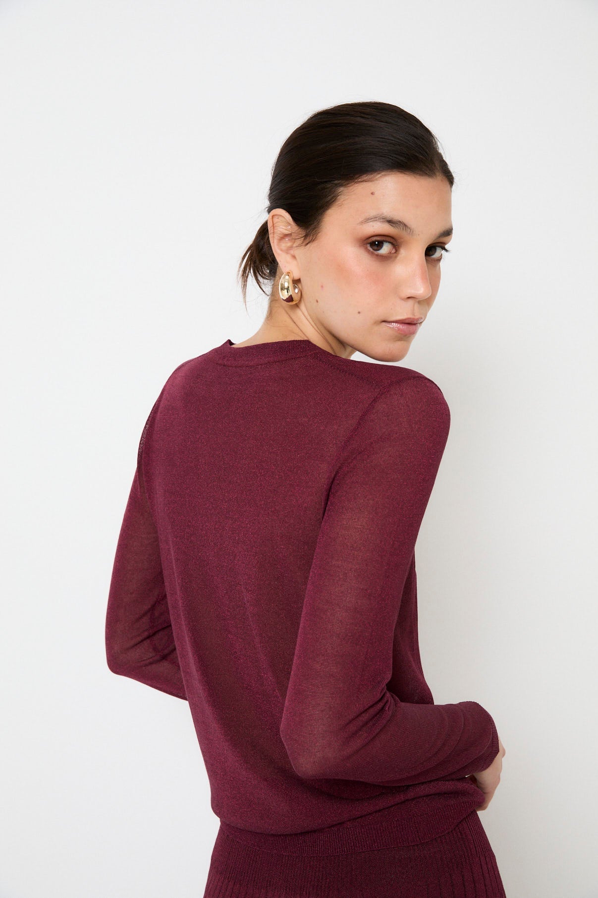 TOTAL LOOK LUREX KNIT BURGUNDY