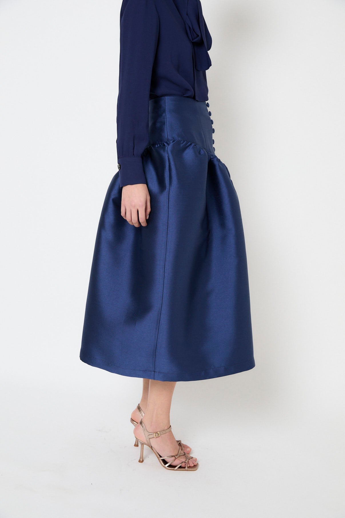 FEDE NAVY DUPION SKIRT