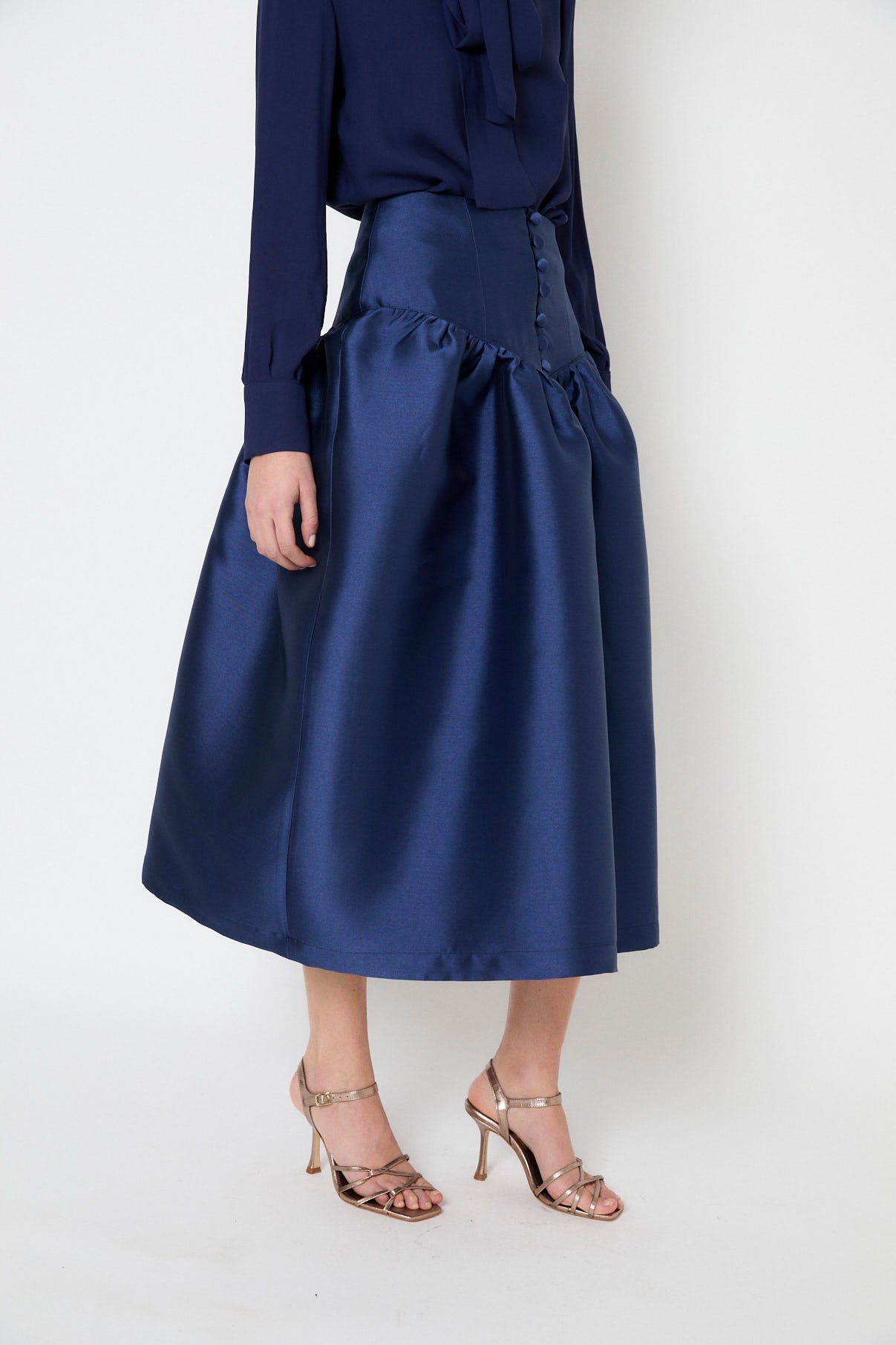FEDE NAVY DUPION SKIRT