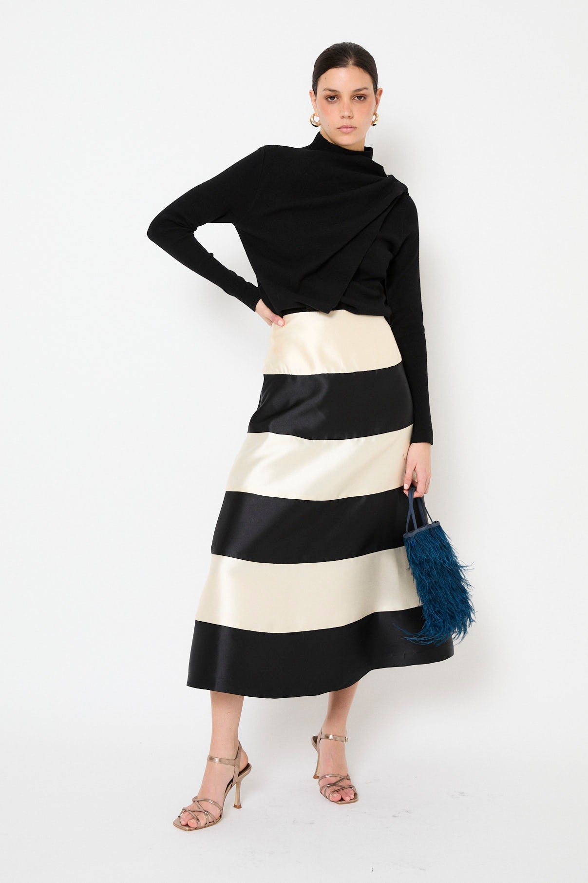 NEW YORK DUPIONI BLACK SKIRT