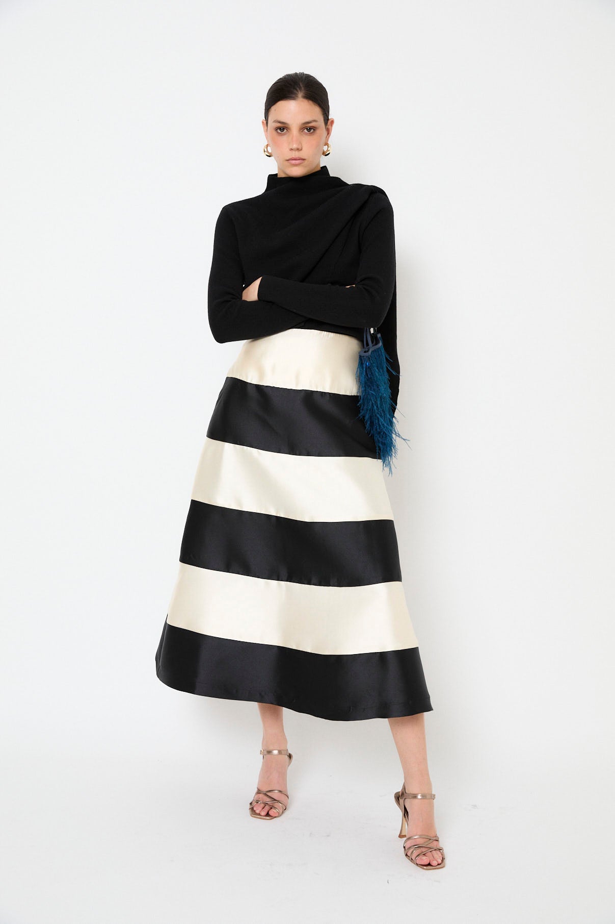 NEW YORK DUPIONI BLACK SKIRT