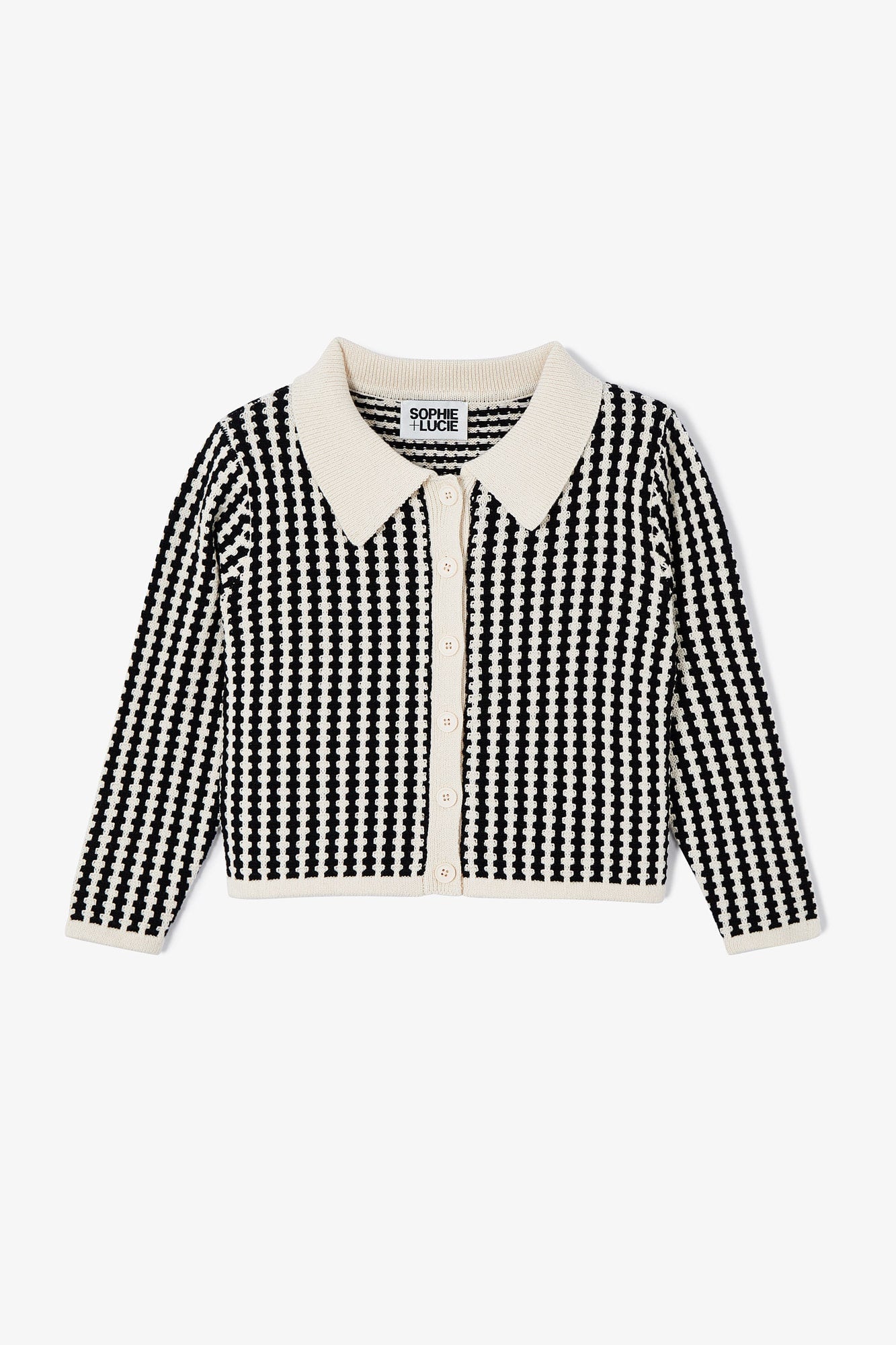 ANTONIA TWO-TONE KNITTED JACKET WHITE