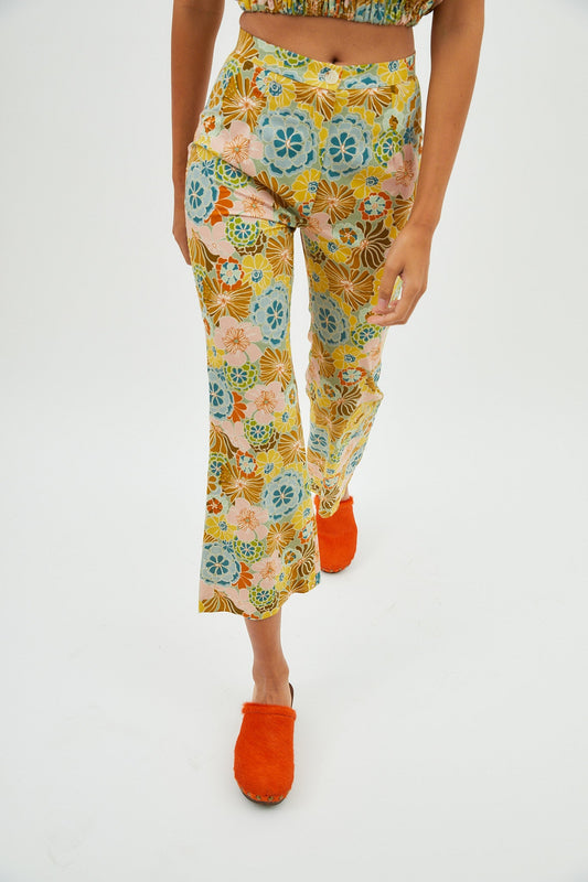 PANTALON CROP FLOR